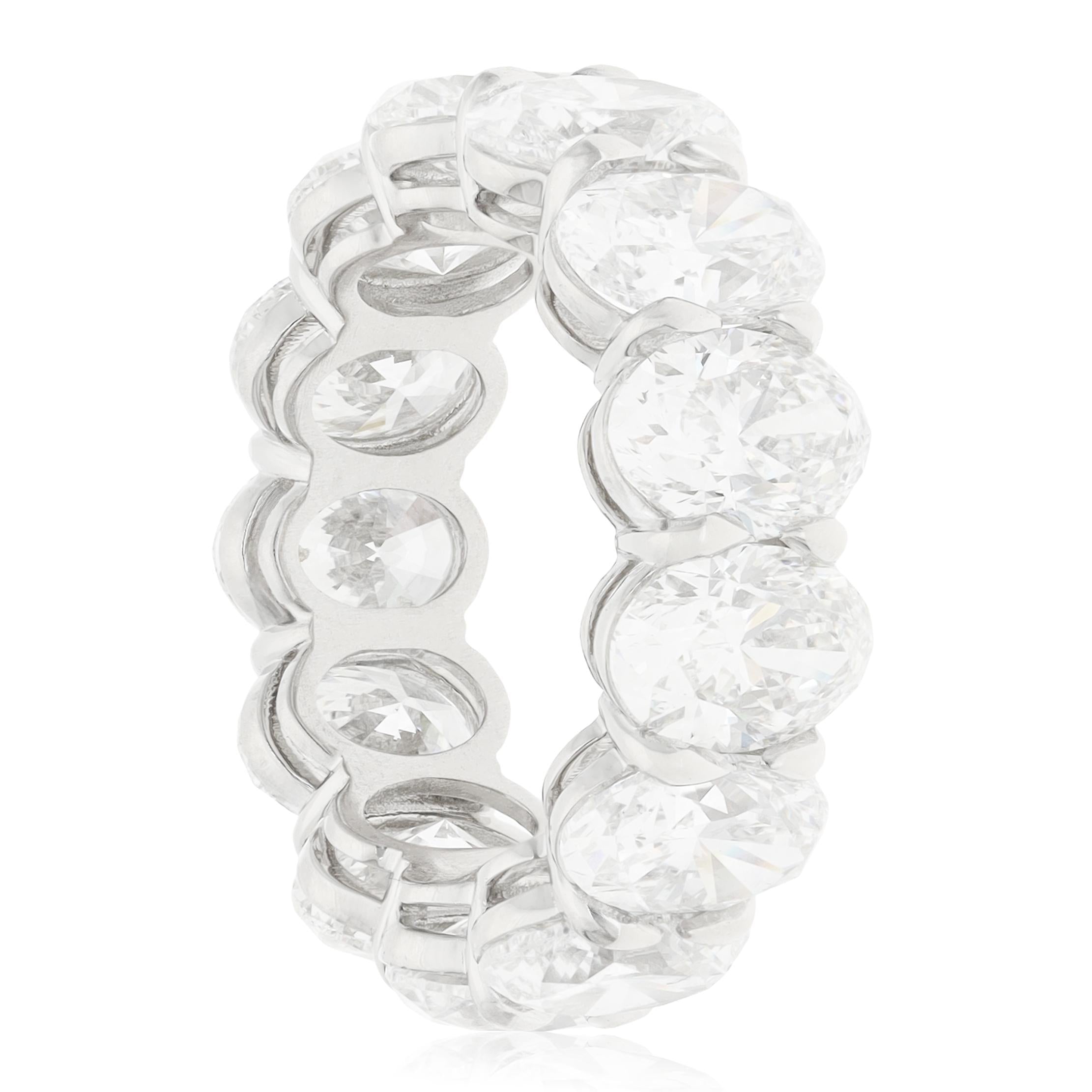 Platinum 13 Oval Diamond Eternity Band