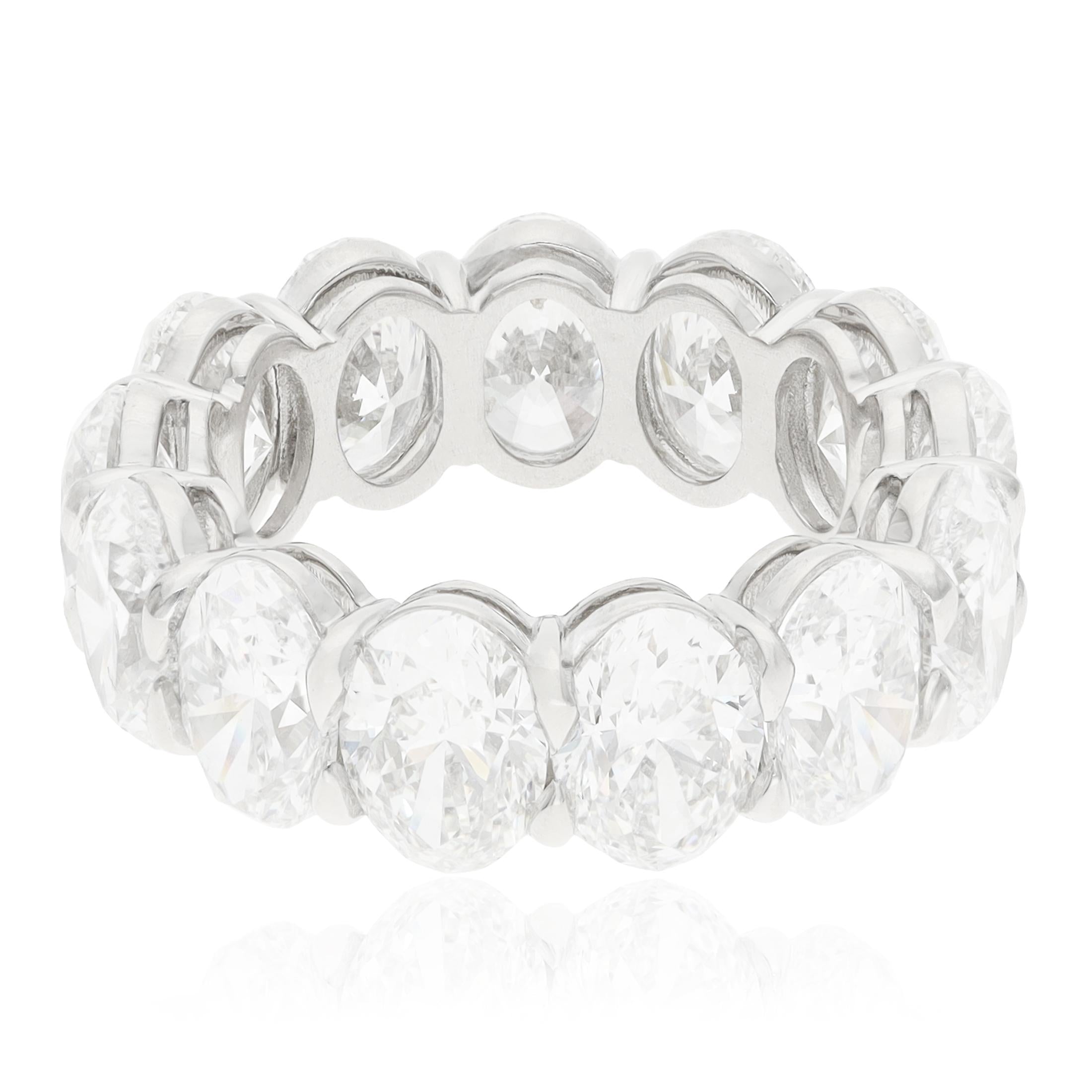 Platinum 13 Oval Diamond Eternity Band