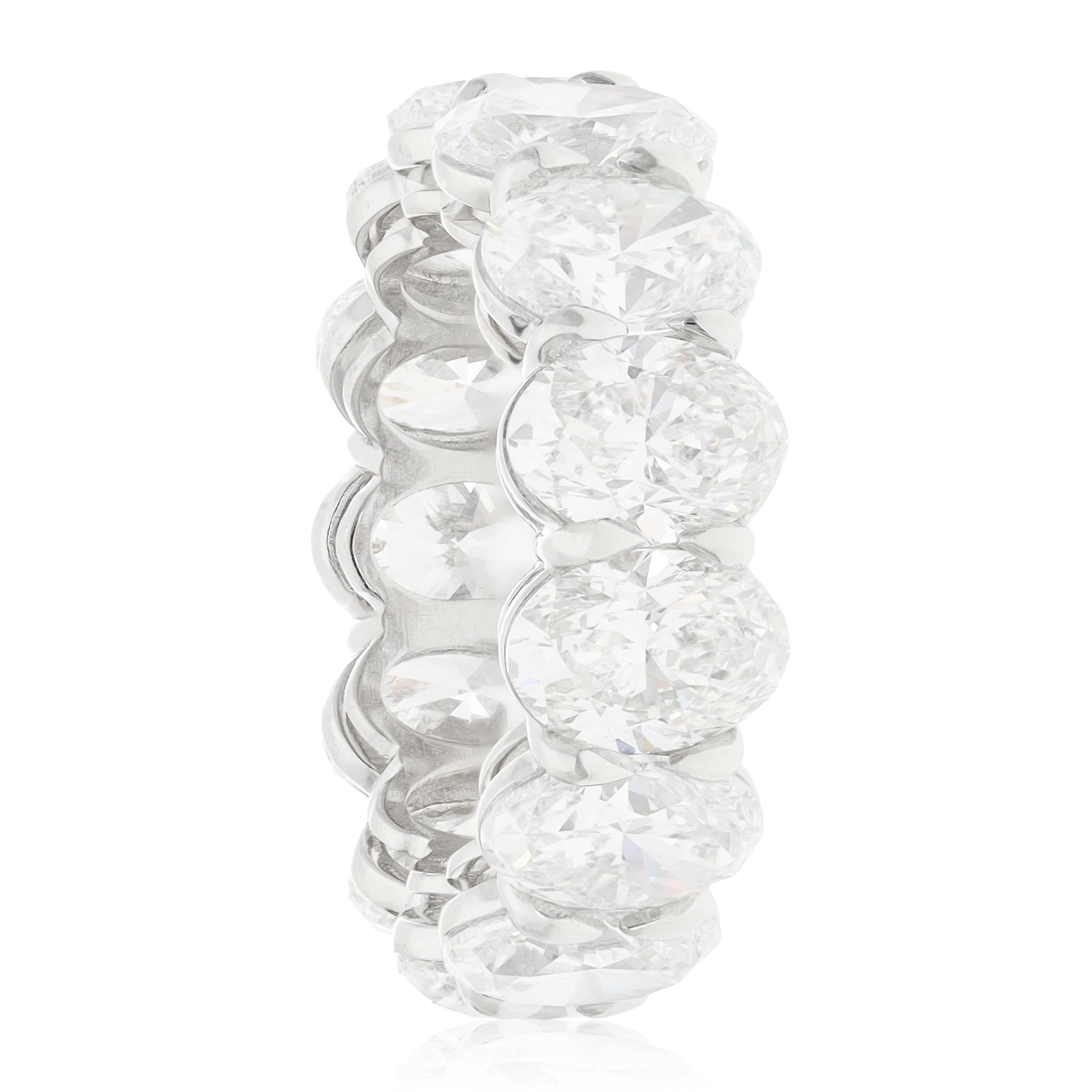 Platinum 13 Oval Diamond Eternity Band