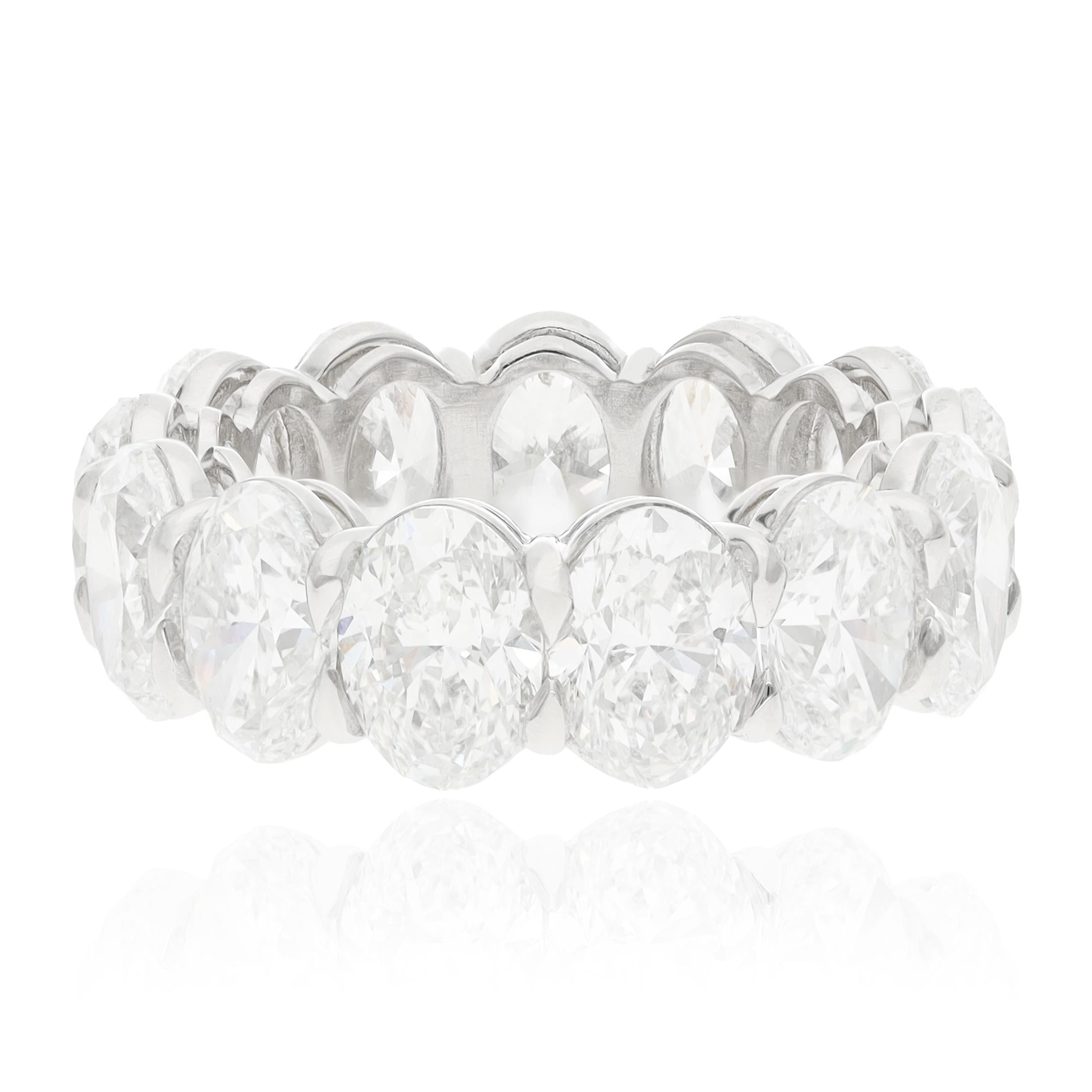 Platinum 13 Oval Diamond Eternity Band