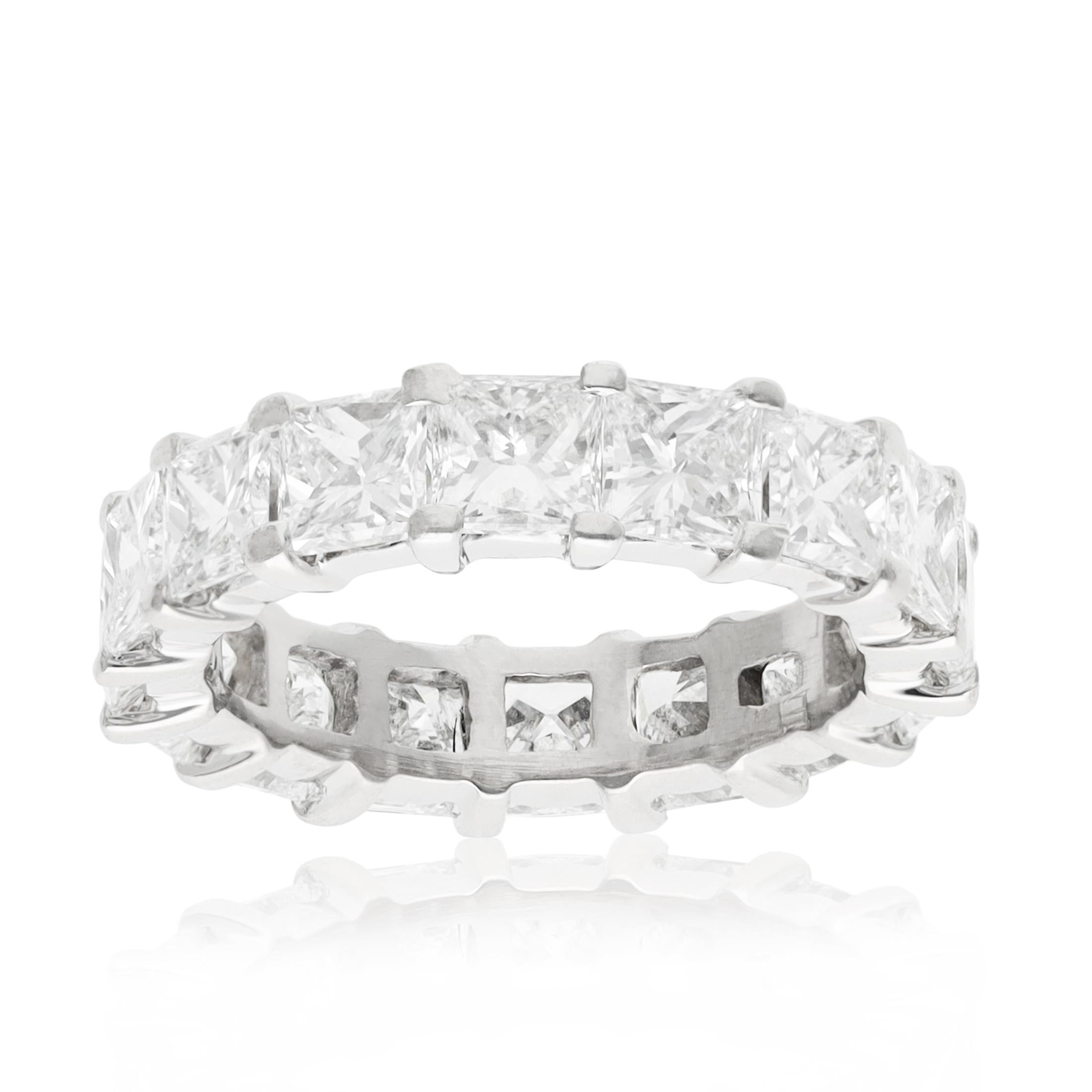Platinum Princess-Cut Diamond Eternity Wedding Ring