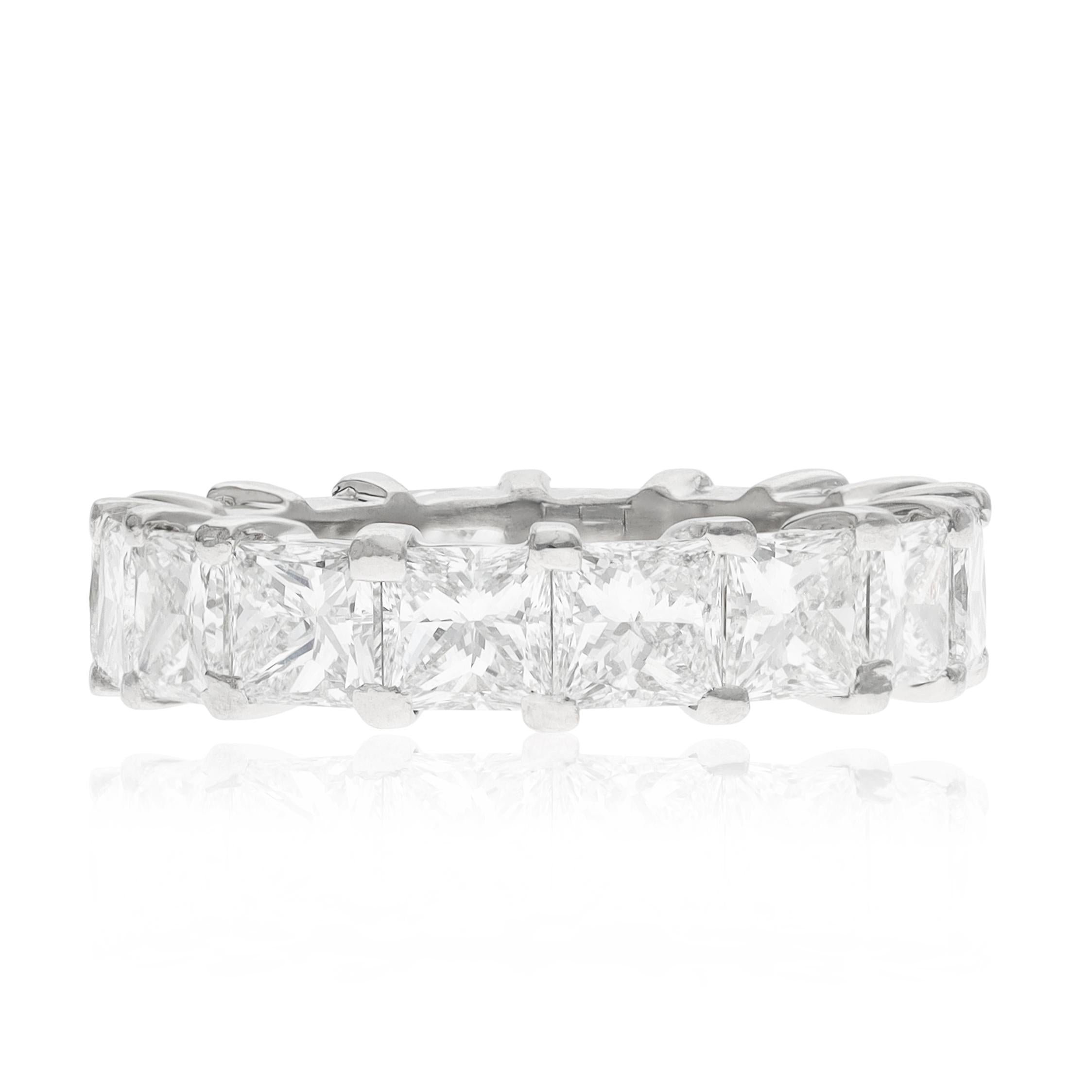Platinum Princess-Cut Diamond Eternity Wedding Ring