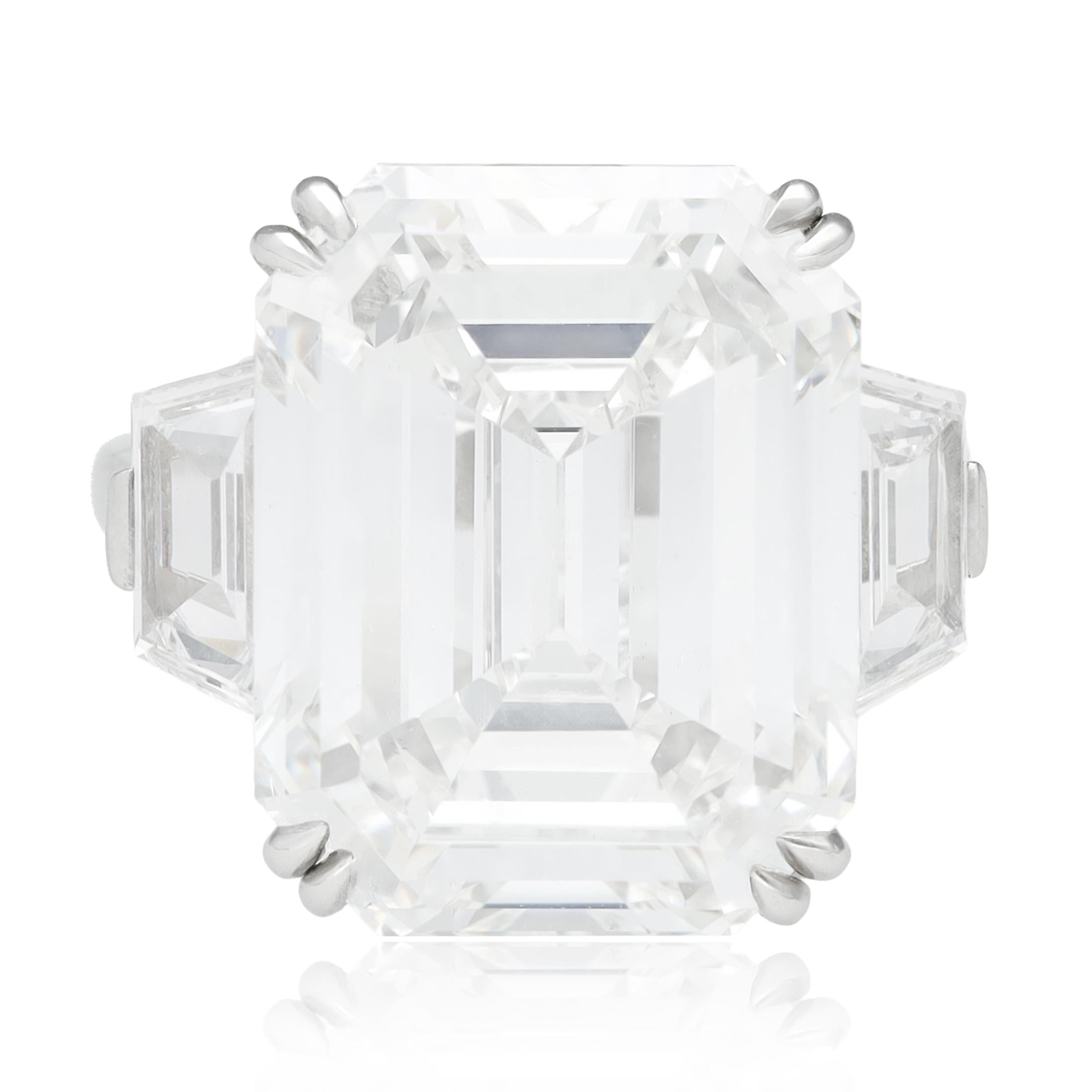 20.02 Carat Emerald-Cut Diamond Ring