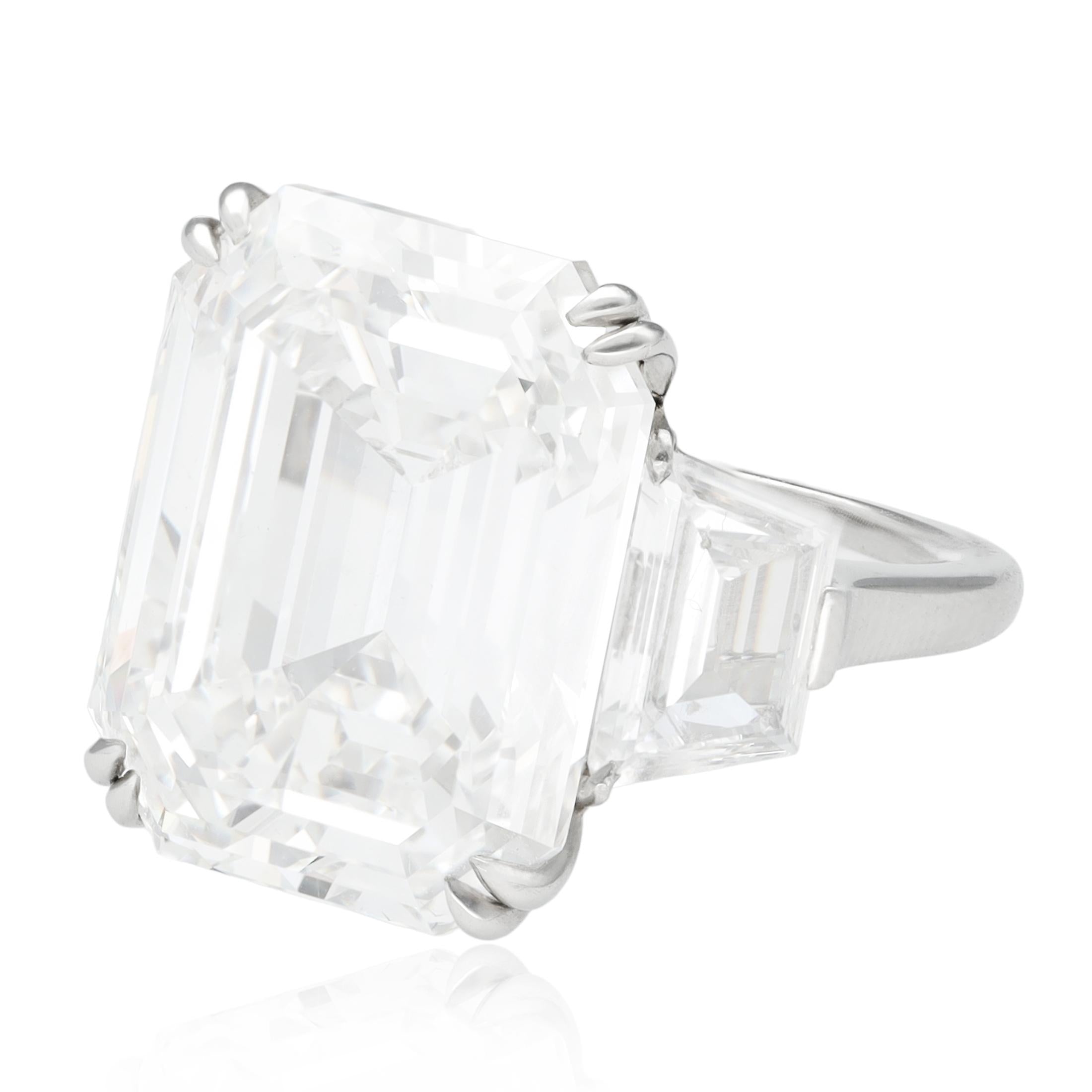 20.02 Carat Emerald-Cut Diamond Ring