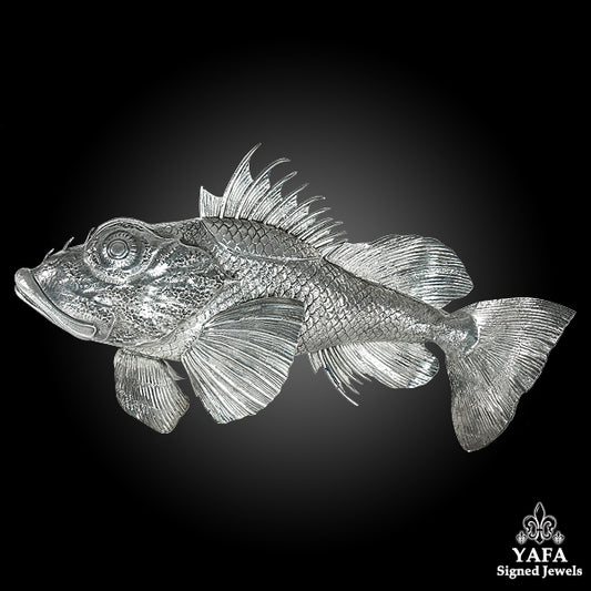 BUCCELLATI Silver Sea Rock Fish Centerpiece