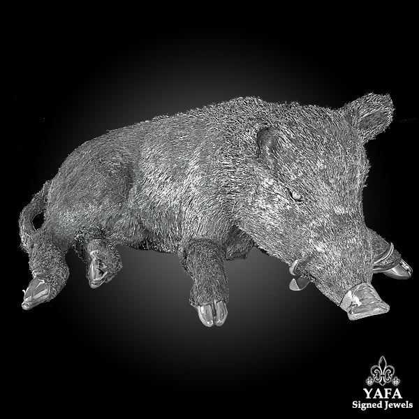 BUCCELLATI Silver Furry Boar