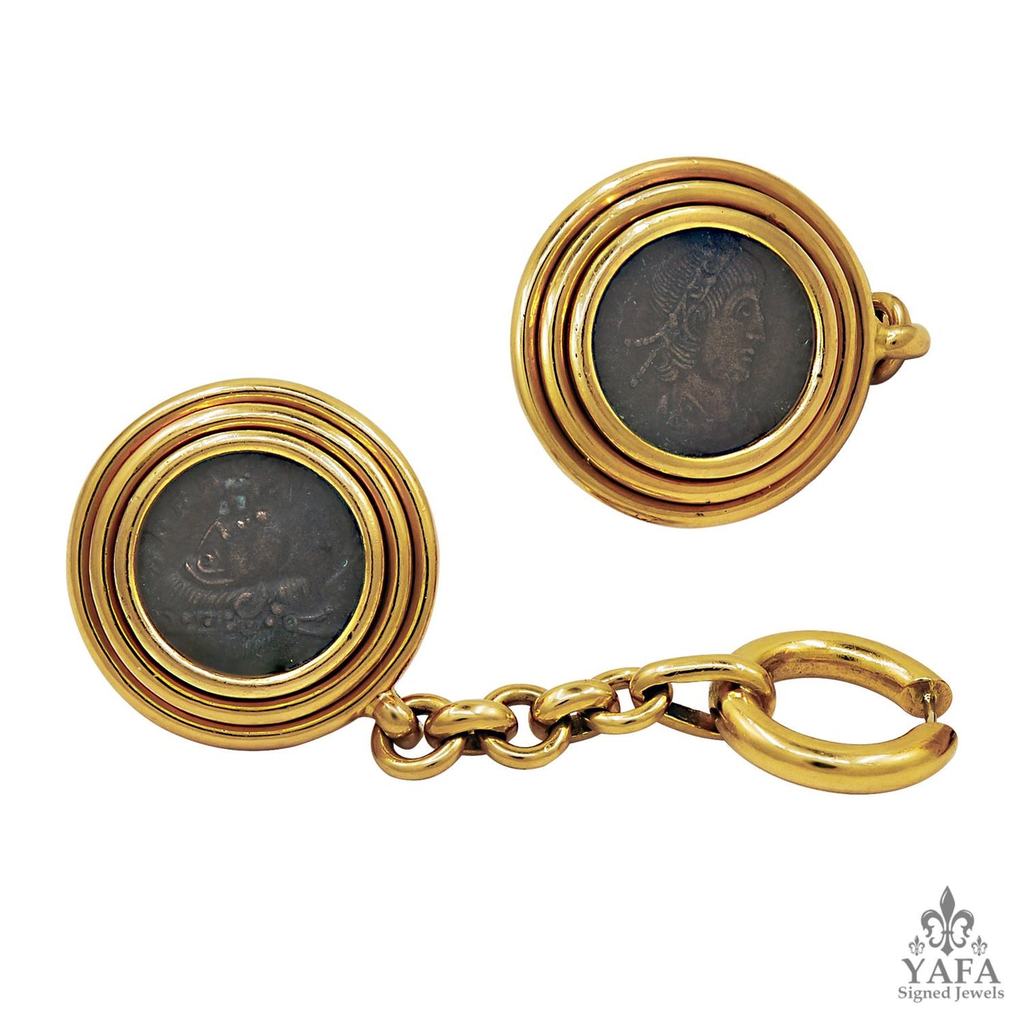 BULGARI Monete Coin Gold Cufflinks