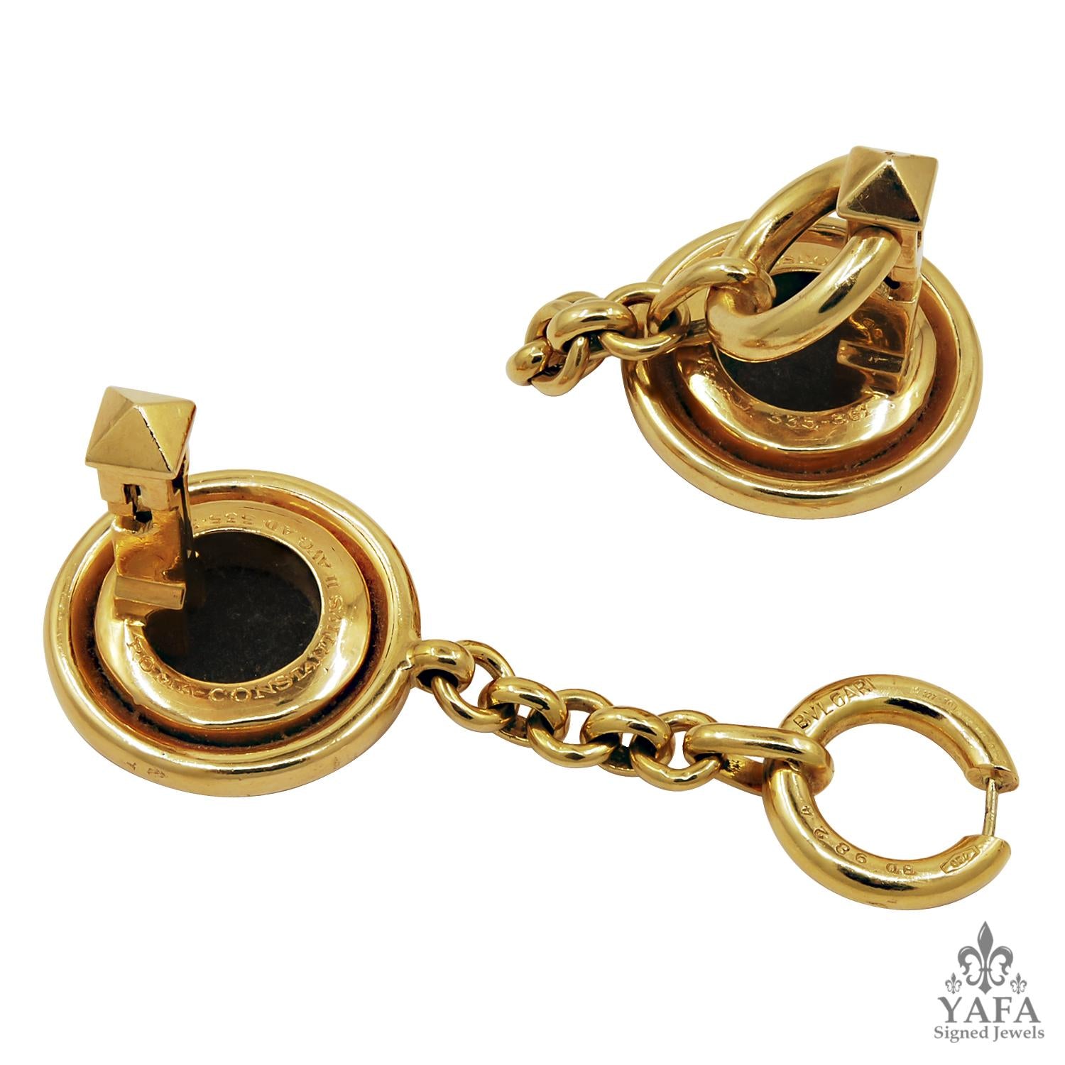 BULGARI Monete Coin Gold Cufflinks