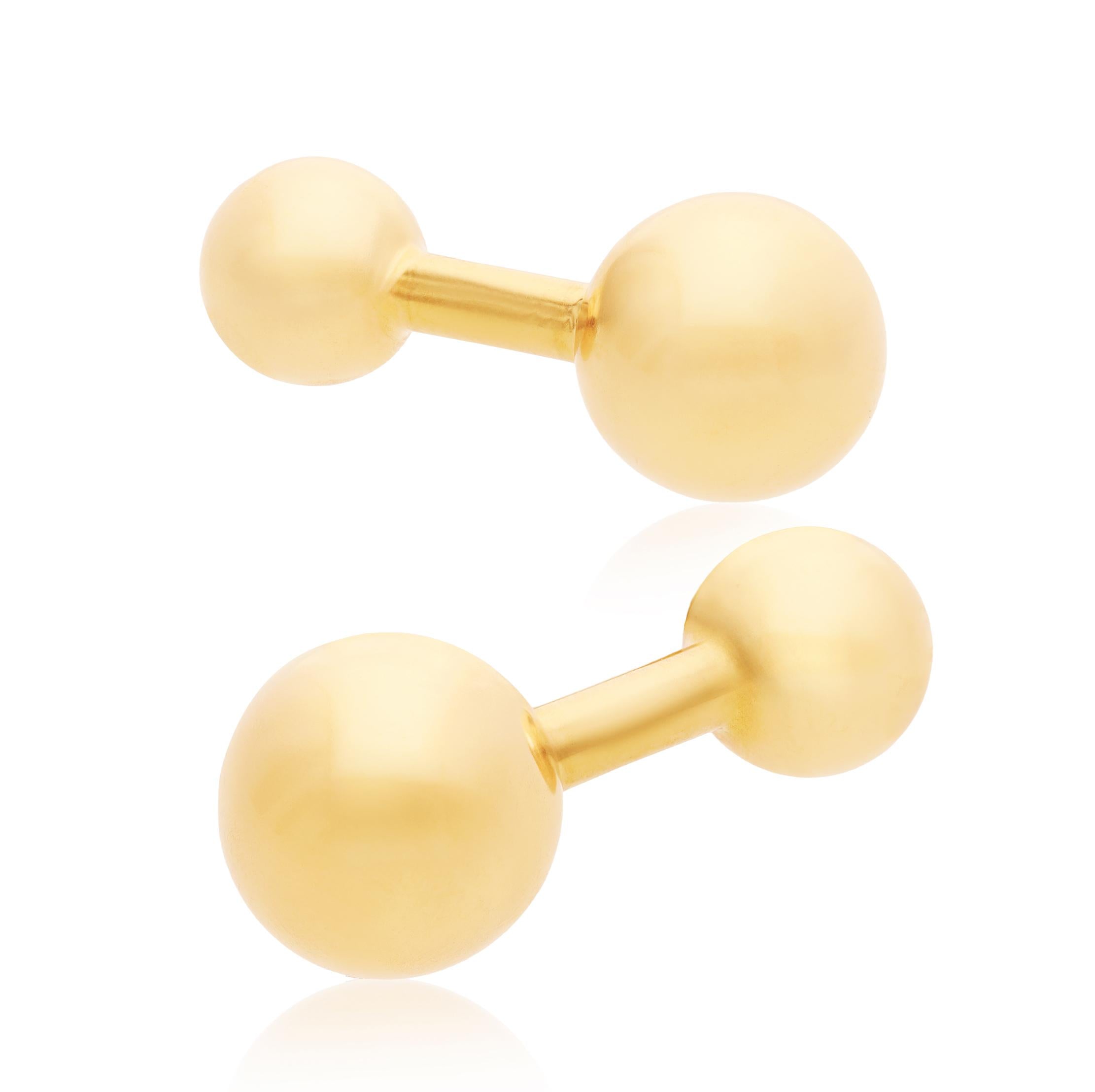 CARTIER 18K Yellow Gold Bead Cufflinks