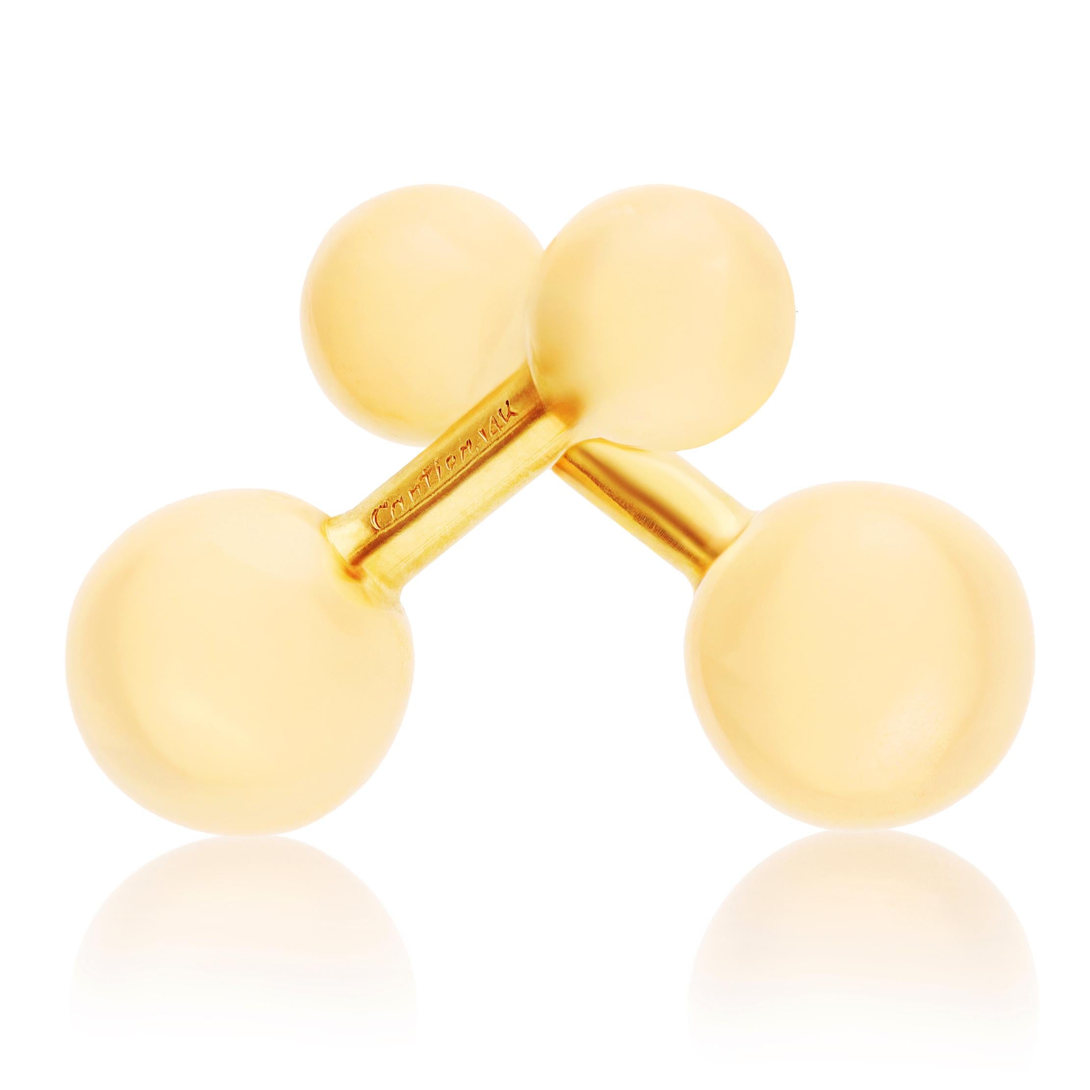 CARTIER 18K Yellow Gold Bead Cufflinks
