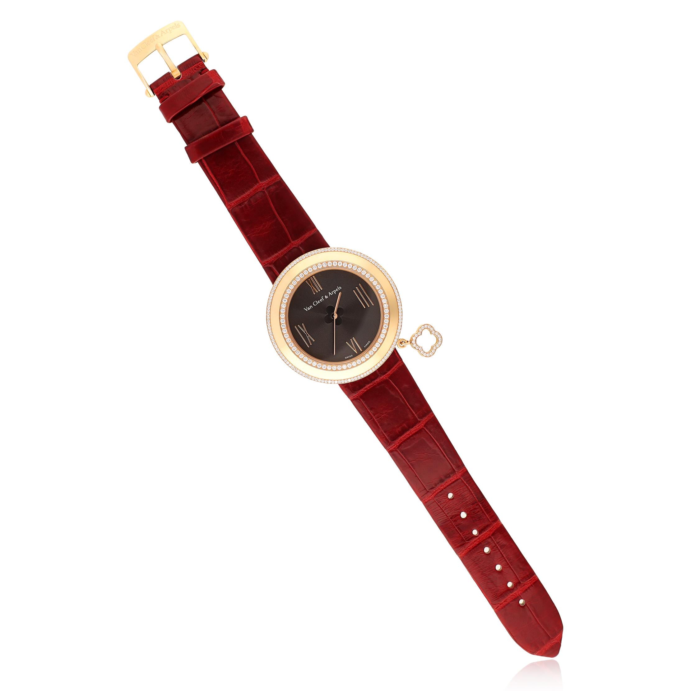VAN CLEEF & ARPELS 18K Rose Gold Diamond Charms Watch