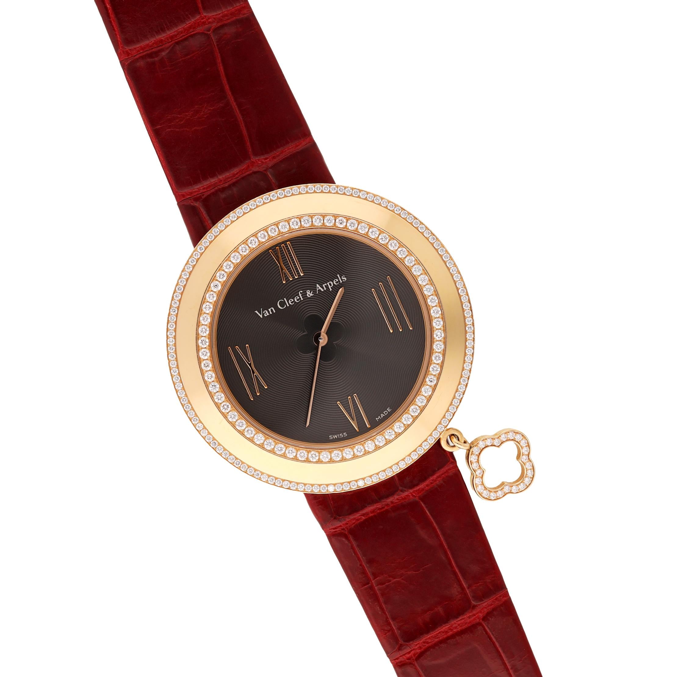 VAN CLEEF & ARPELS 18K Rose Gold Diamond Charms Watch
