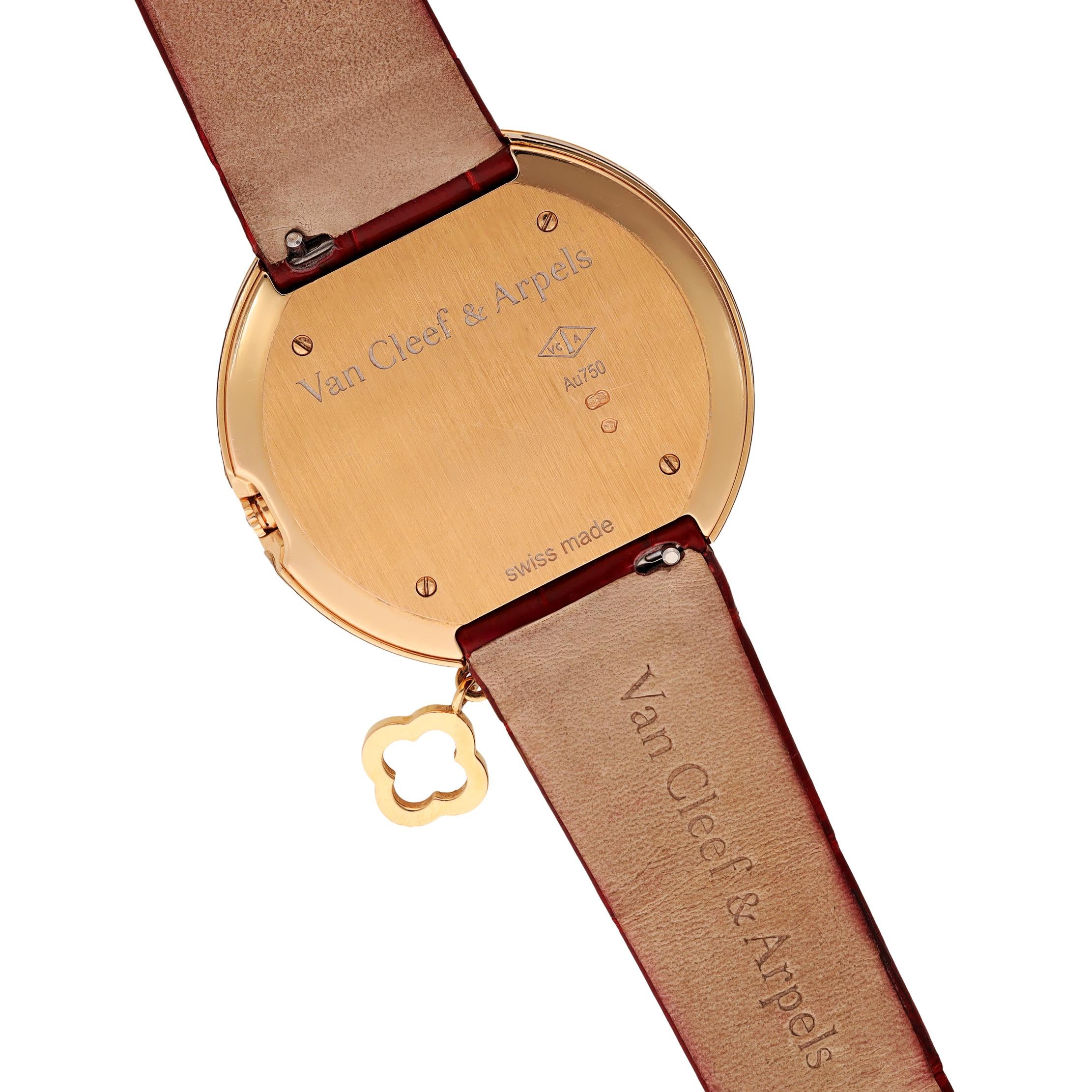 VAN CLEEF & ARPELS 18K Rose Gold Diamond Charms Watch