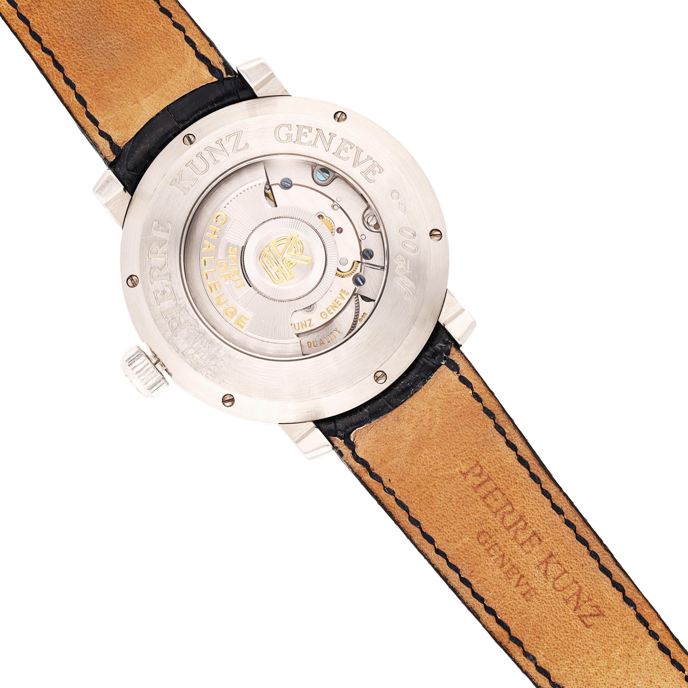 PIERRE KUNZ 18K White Gold “Spirit of Challenge” Retrograde Watch