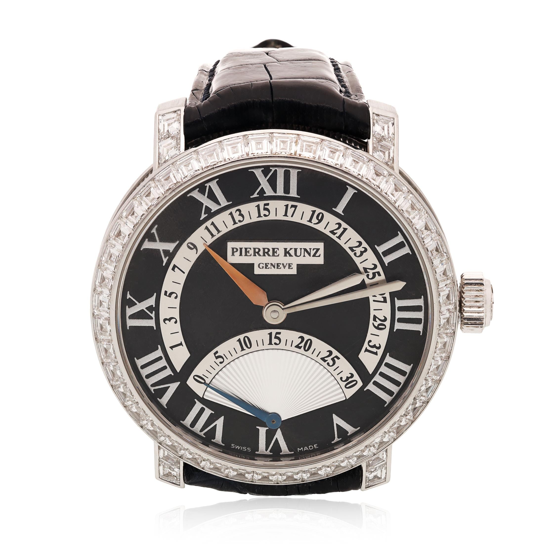 PIERRE KUNZ 18K White Gold “Spirit of Challenge” Retrograde Watch