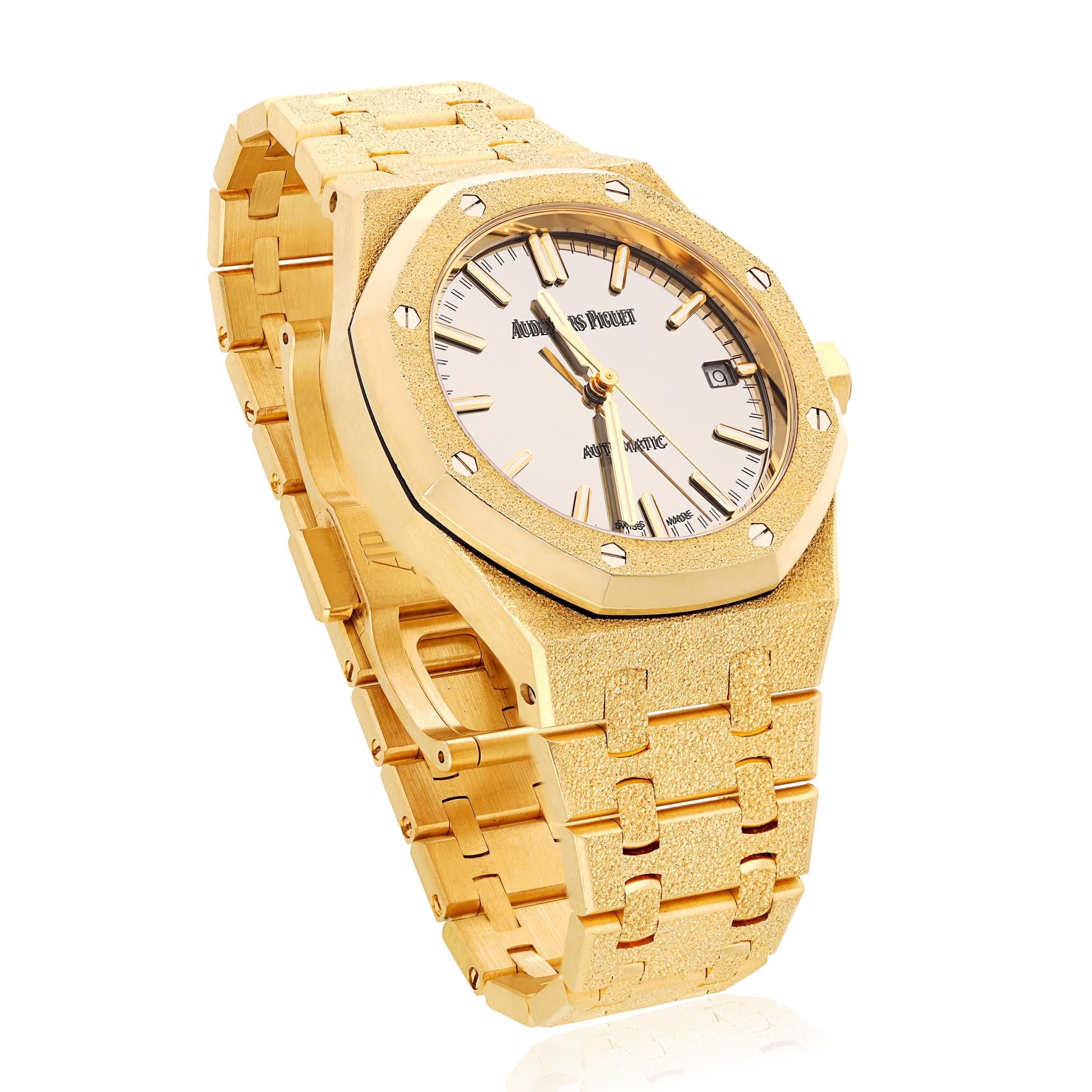 AUDEMARS PIGUET 18K Frosted Yellow Gold Royal Oak Carolina Bucci Edition