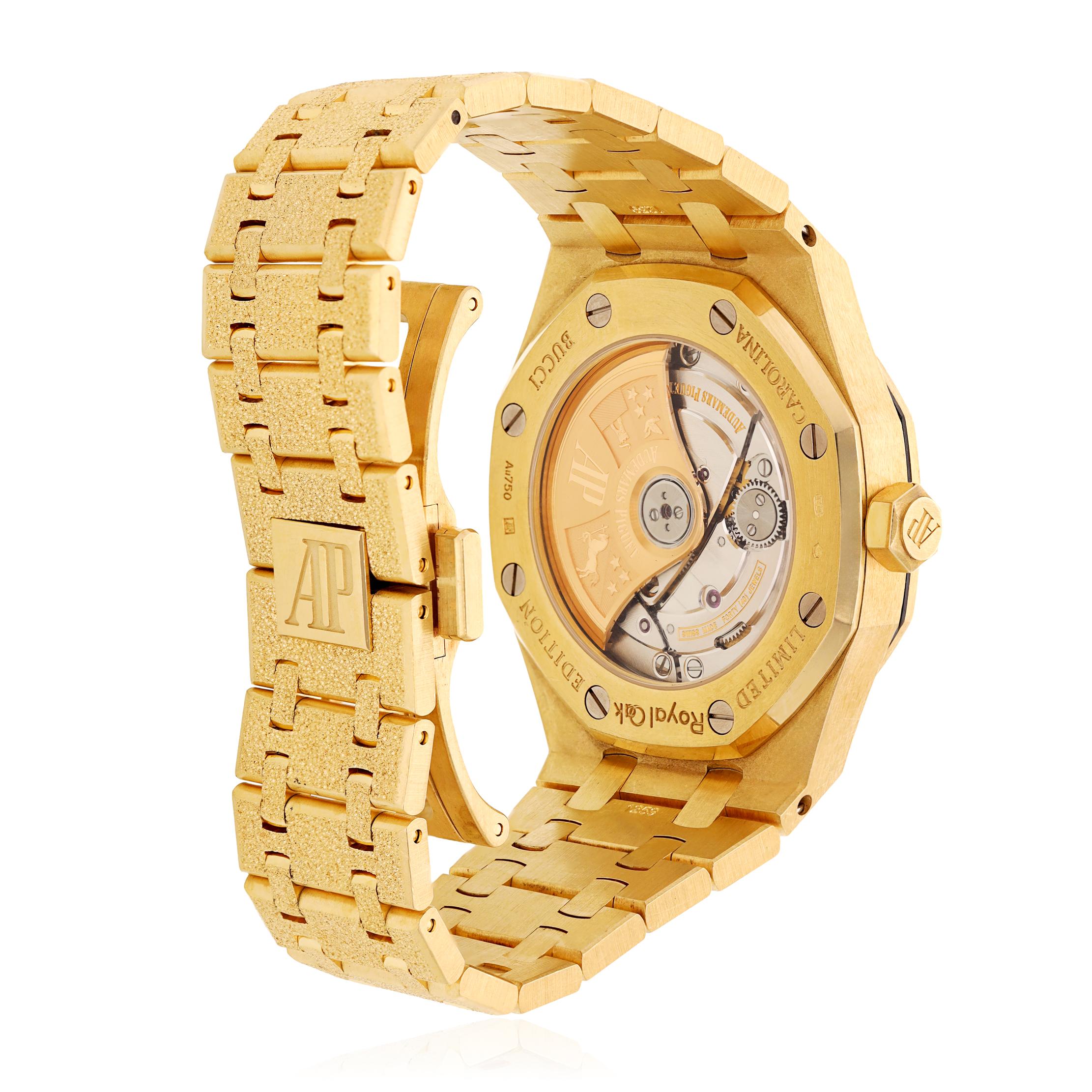 AUDEMARS PIGUET 18K Frosted Yellow Gold Royal Oak Carolina Bucci Edition