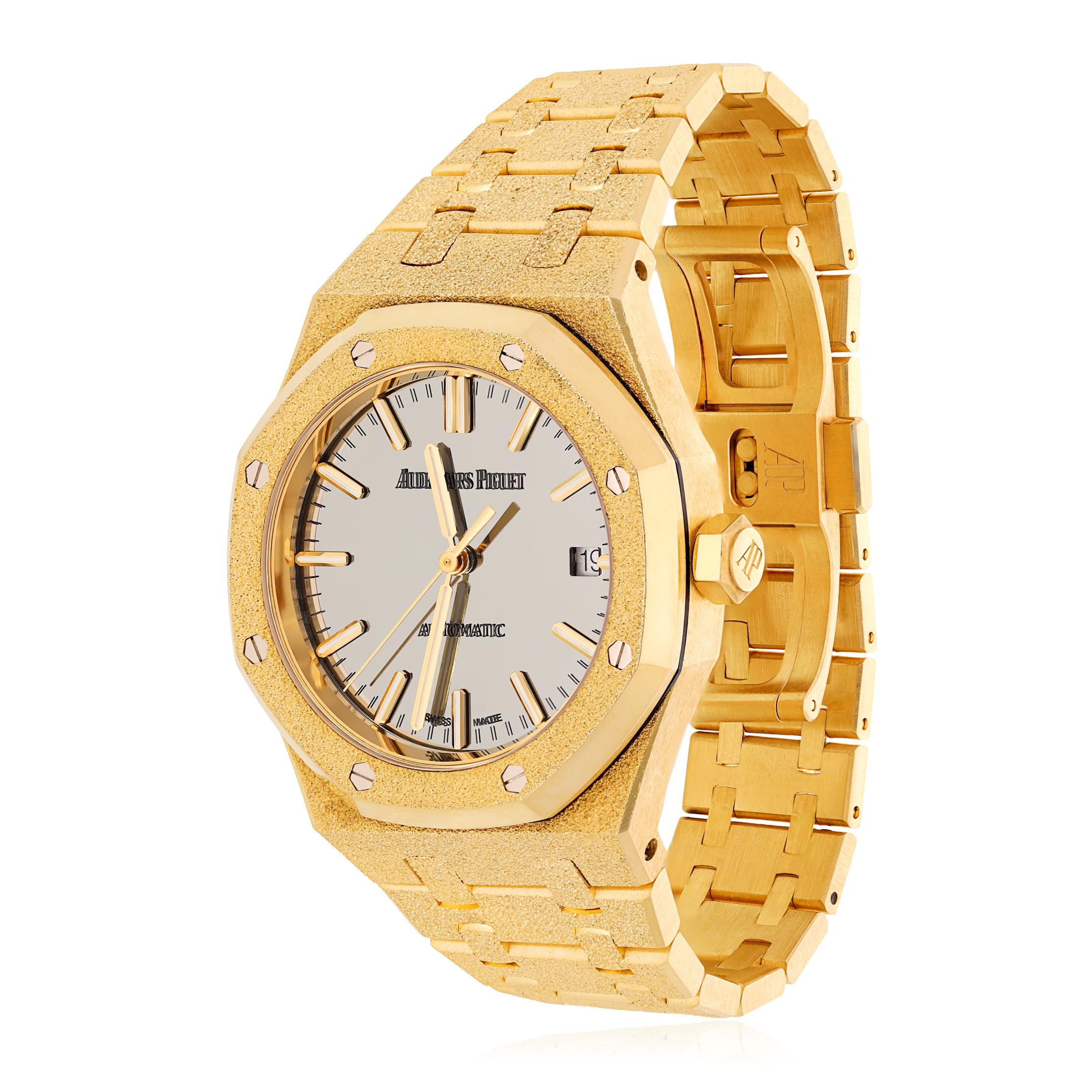 AUDEMARS PIGUET 18K Frosted Yellow Gold Royal Oak Carolina Bucci Edition