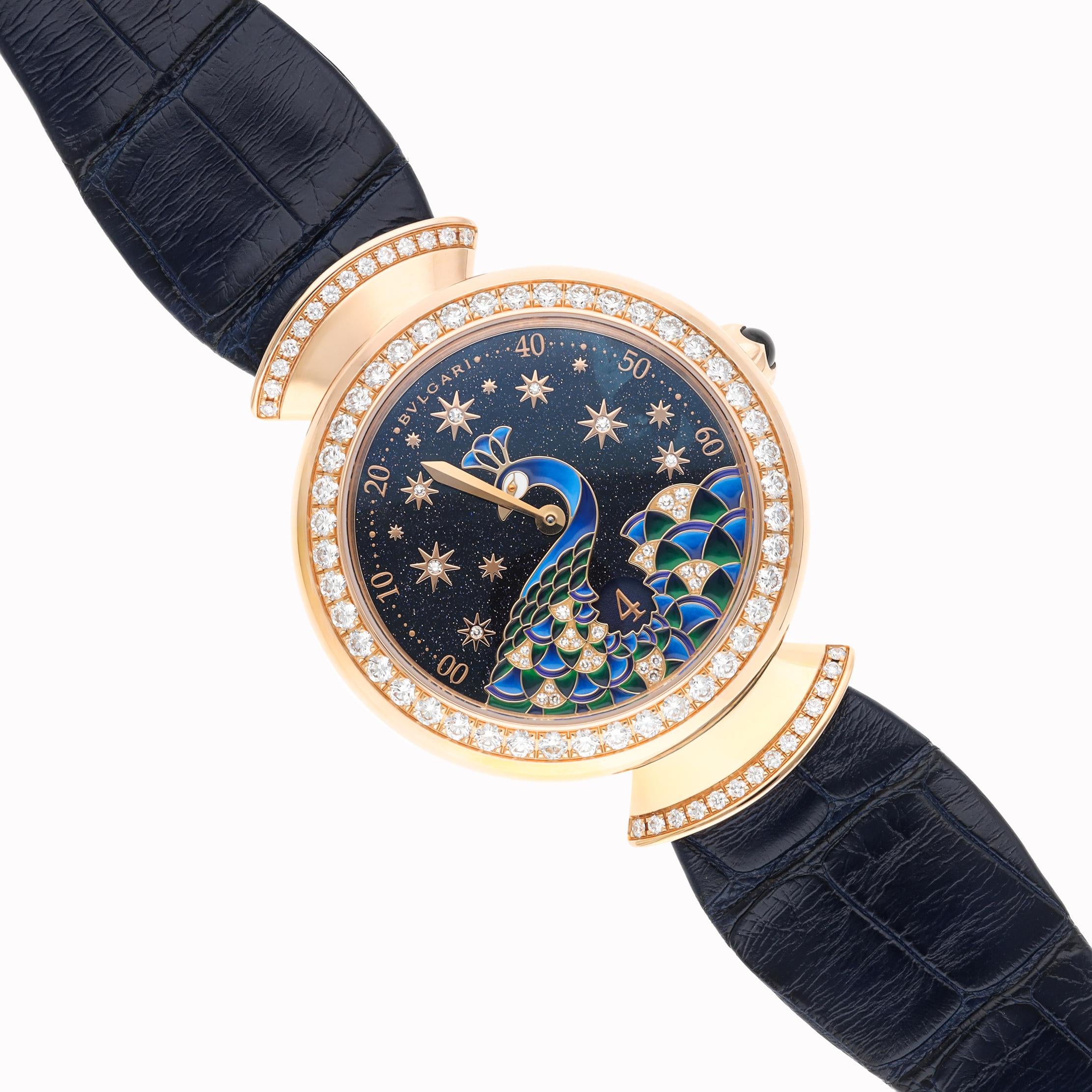 BULGARI 18K Rose Gold, Diamond and Enamel Divas' Dream Wristwatch