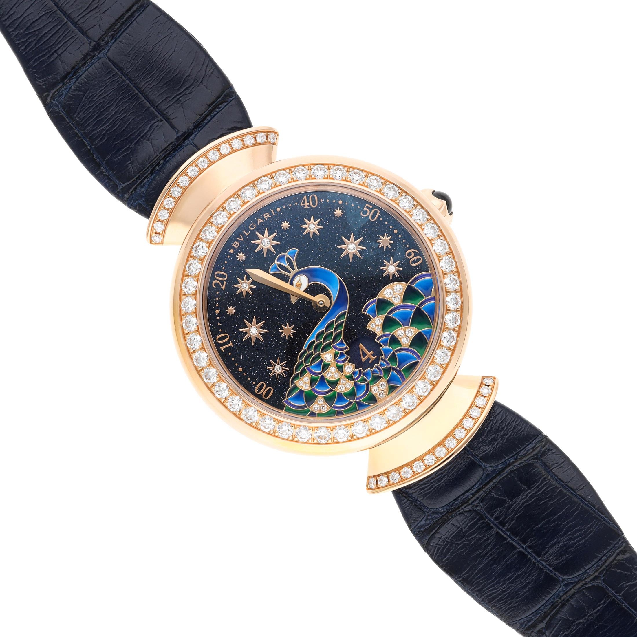 BULGARI 18K Rose Gold, Diamond and Enamel Divas' Dream Wristwatch