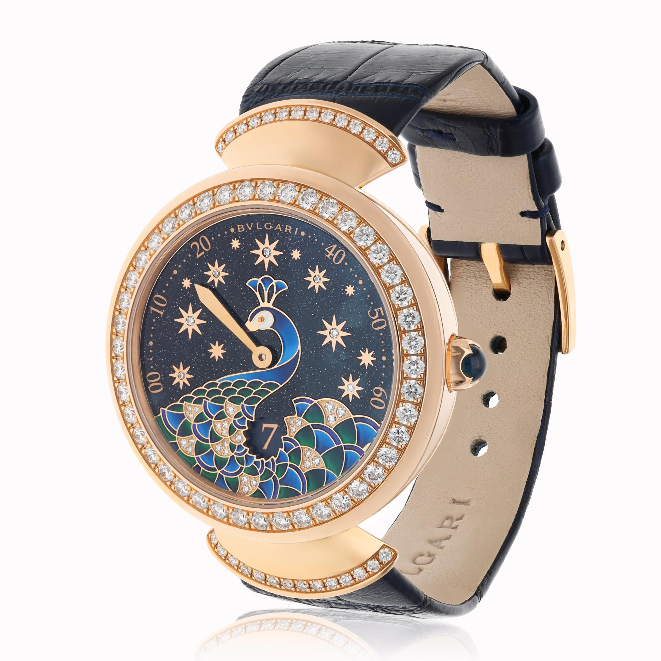 BULGARI 18K Rose Gold, Diamond and Enamel Divas' Dream Wristwatch