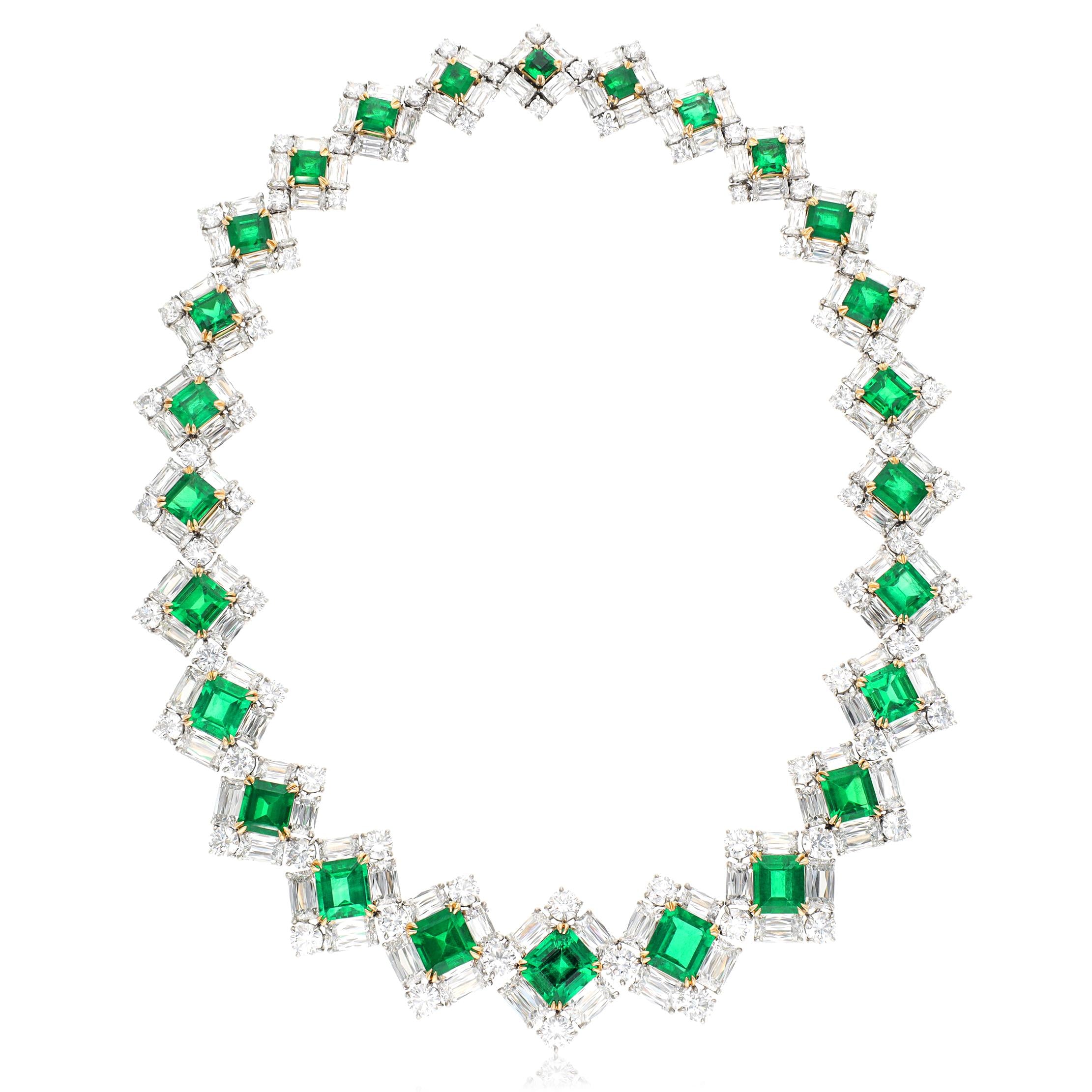 ASHOKA "Cube II" Emerald and Diamond Necklace