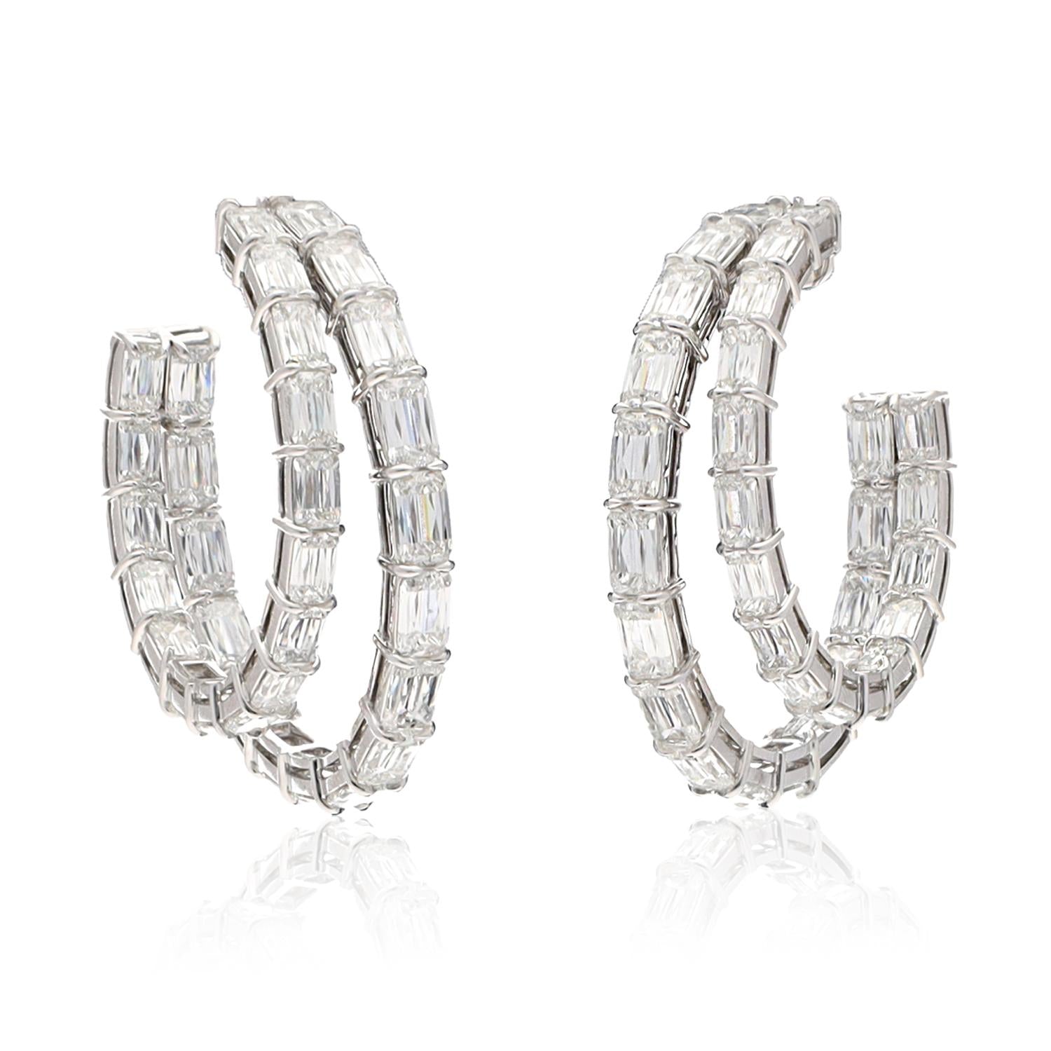 ASHOKA Spiral Diamond Hoop Earrings