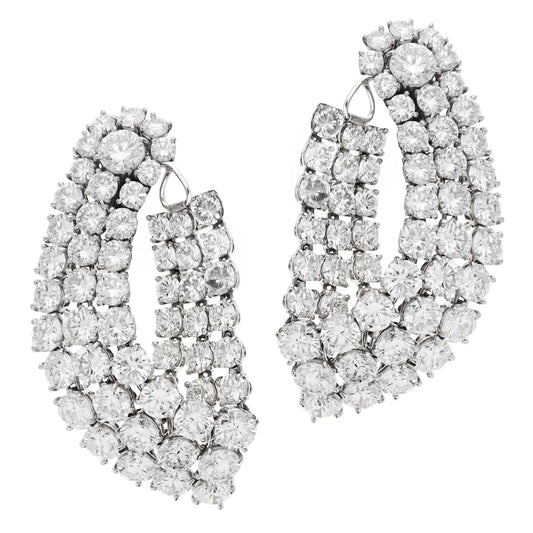 HARRY WINSTON Platinum and Diamond Ear Clips