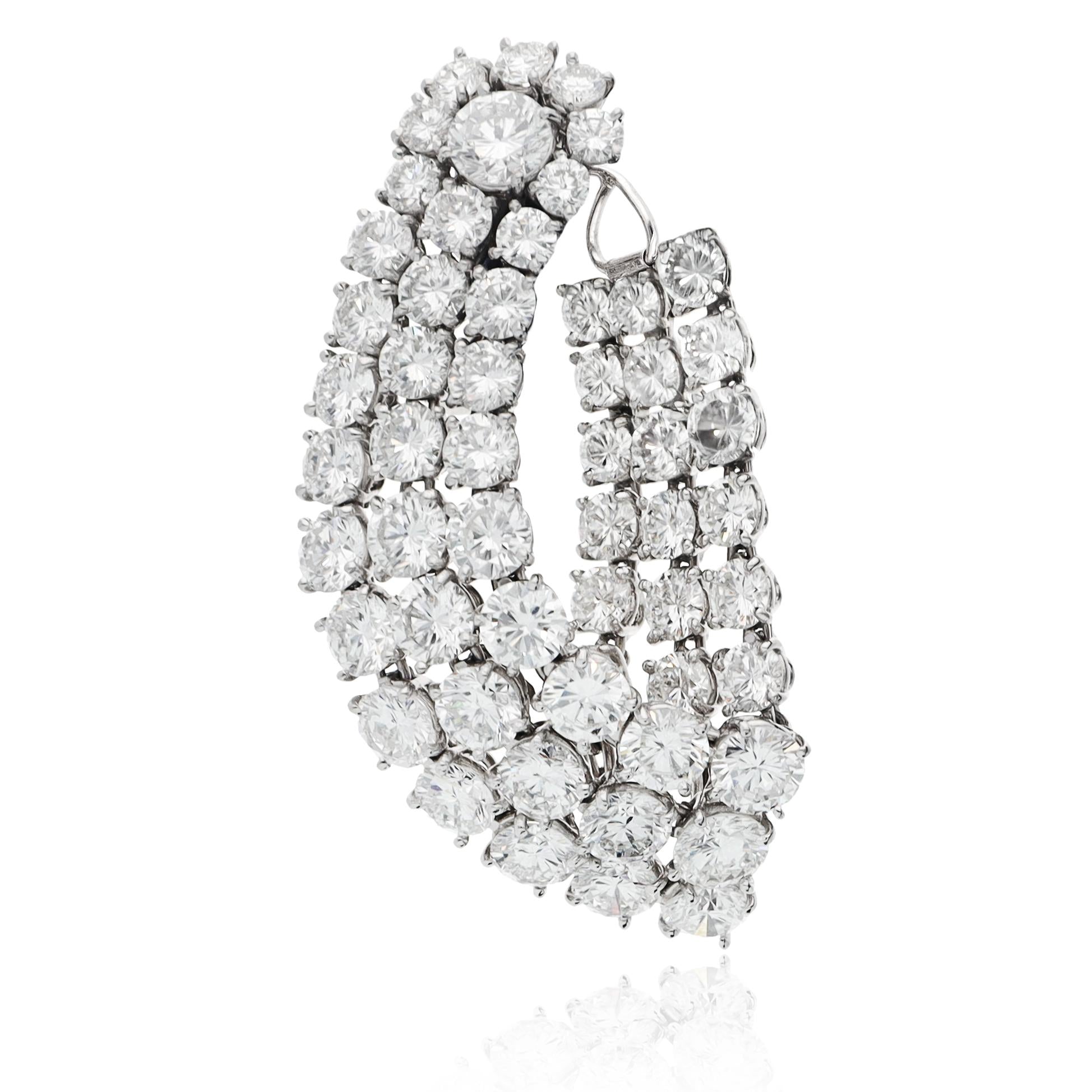 HARRY WINSTON Platinum and Diamond Ear Clips