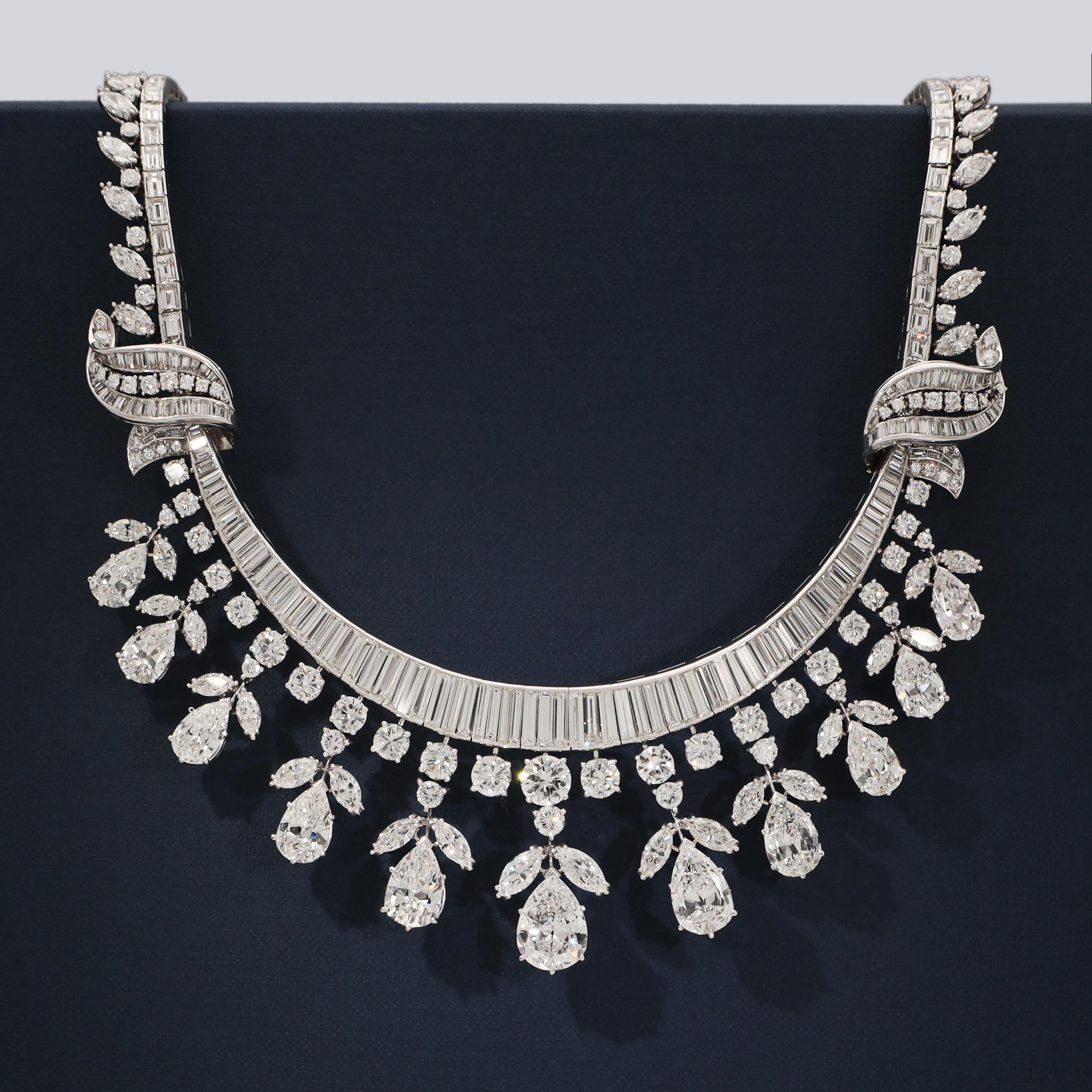 OSCAR HEYMAN Platinum and Diamond Necklace
