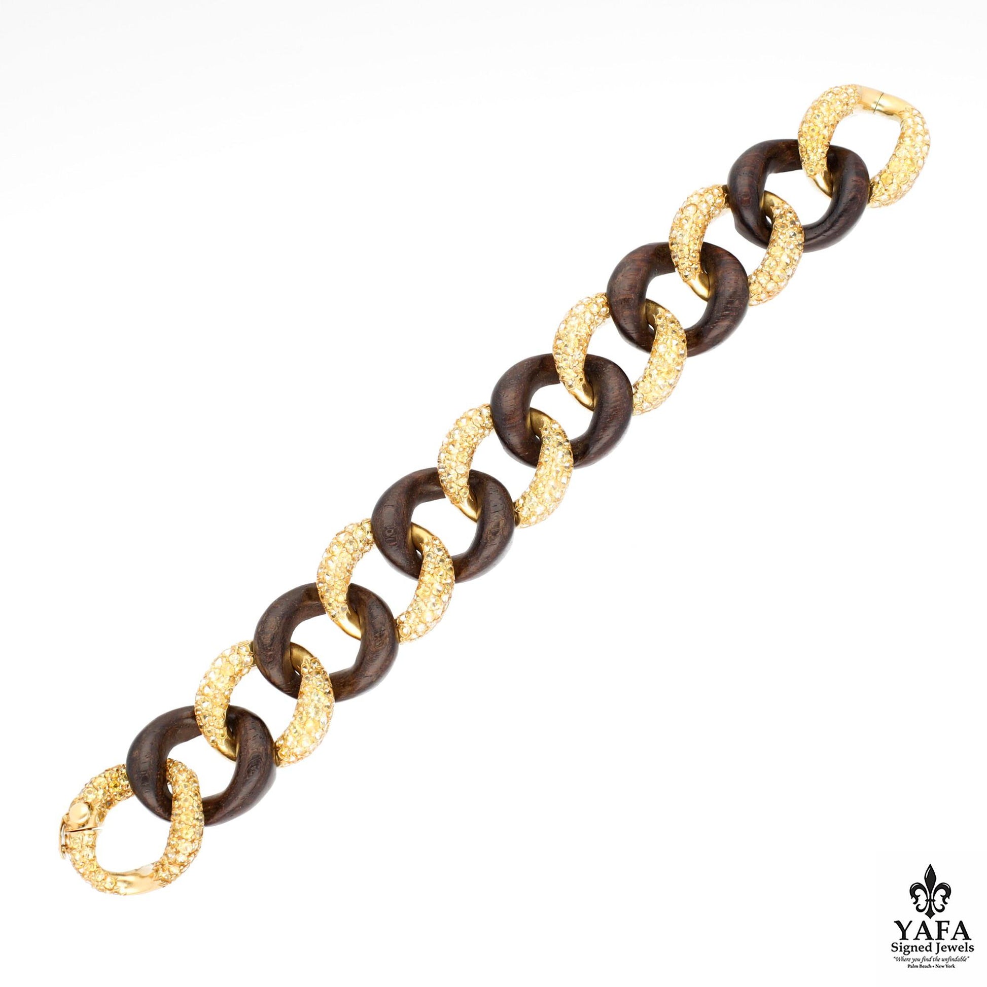 SEAMAN SCHEPPS Yellow Sapphire and Wood Link Bracelet