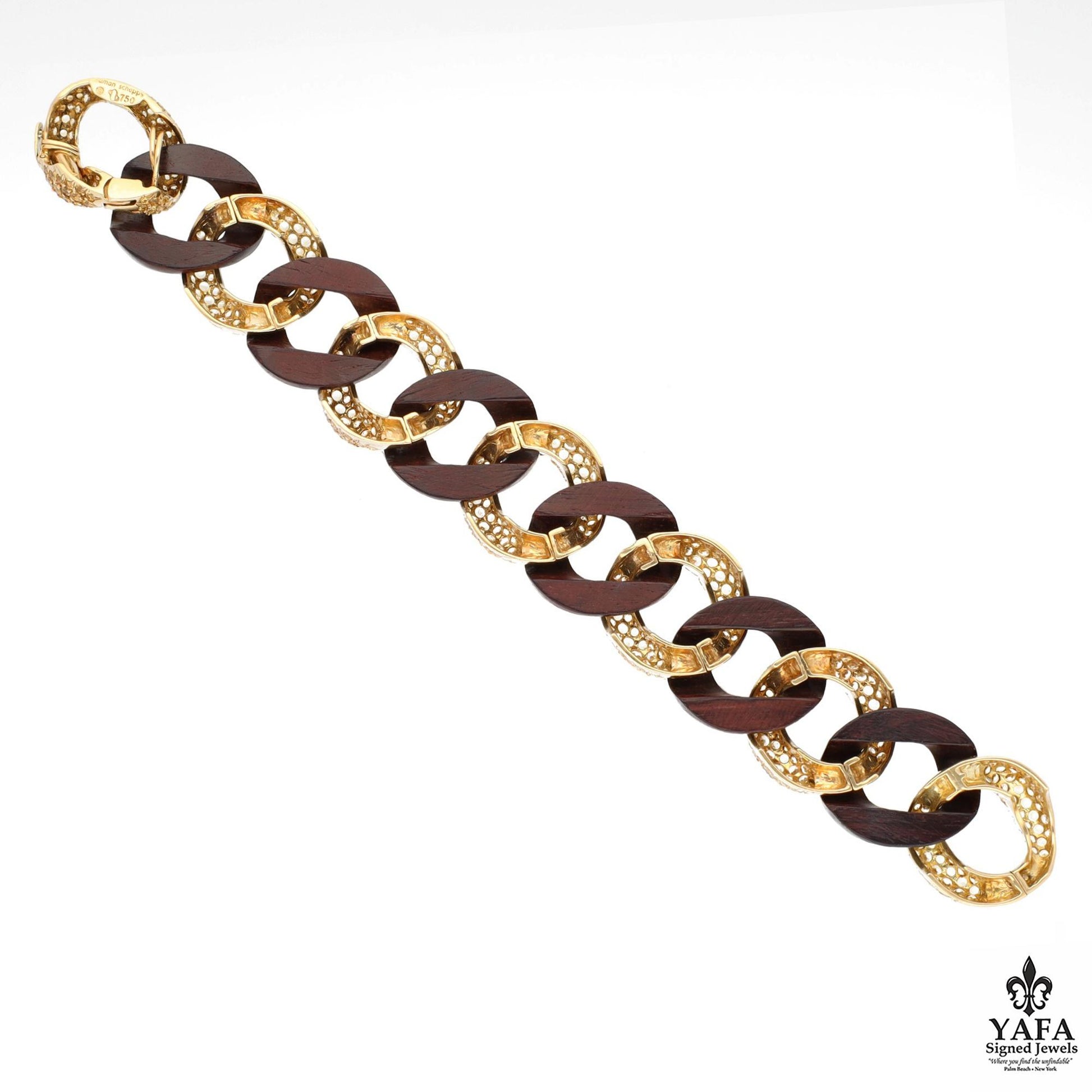 SEAMAN SCHEPPS Yellow Sapphire and Wood Link Bracelet