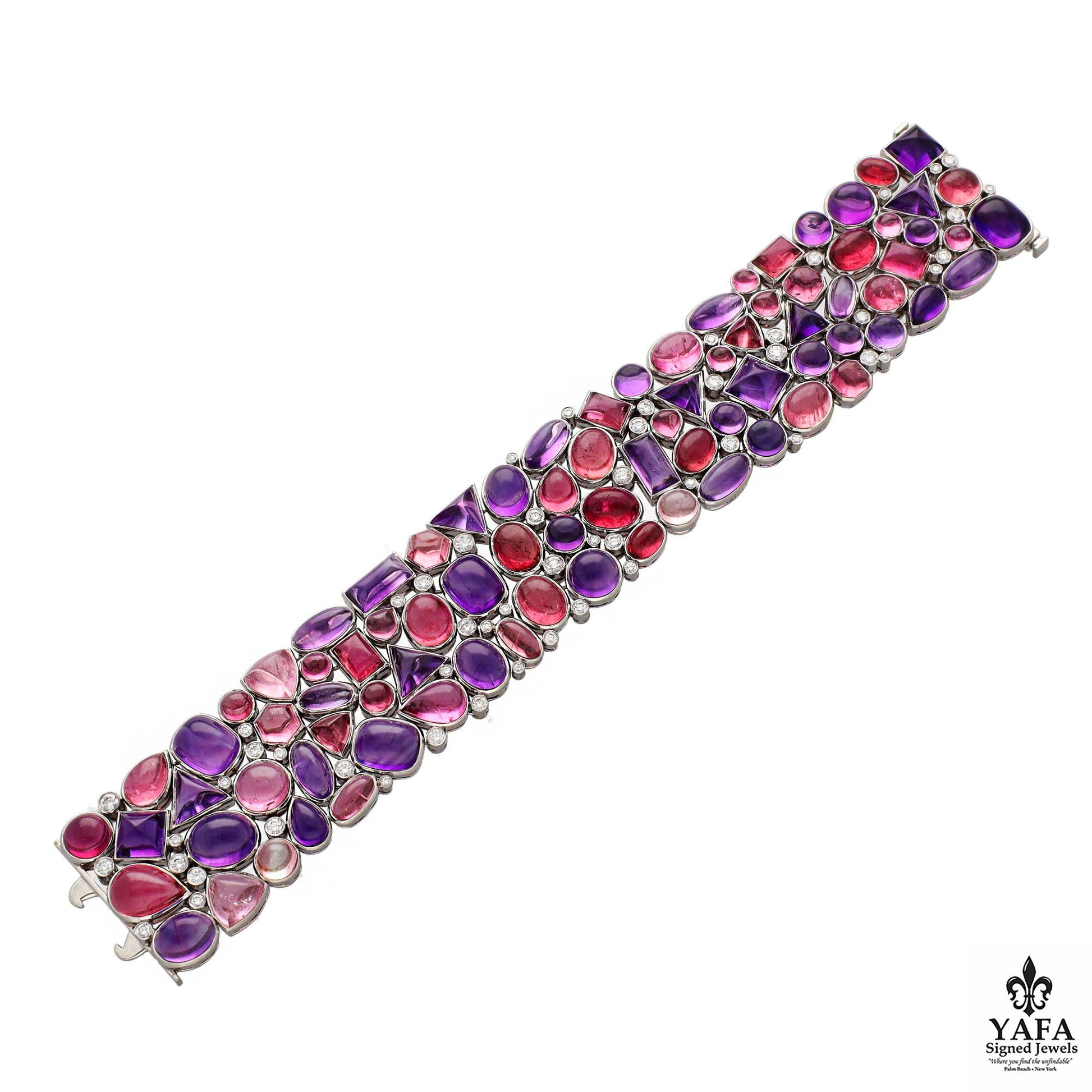 TIFFANY & CO. Cabochon Amethyst Tourmaline Bracelet