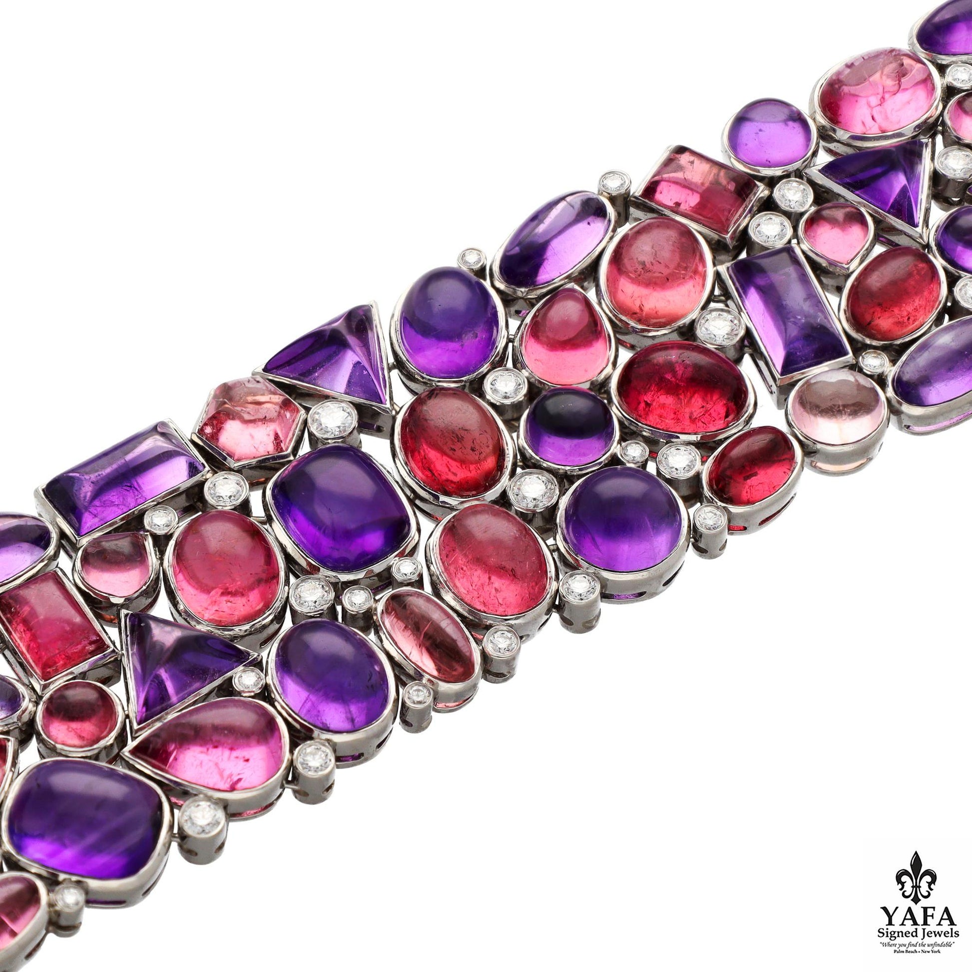 TIFFANY & CO. Cabochon Amethyst Tourmaline Bracelet