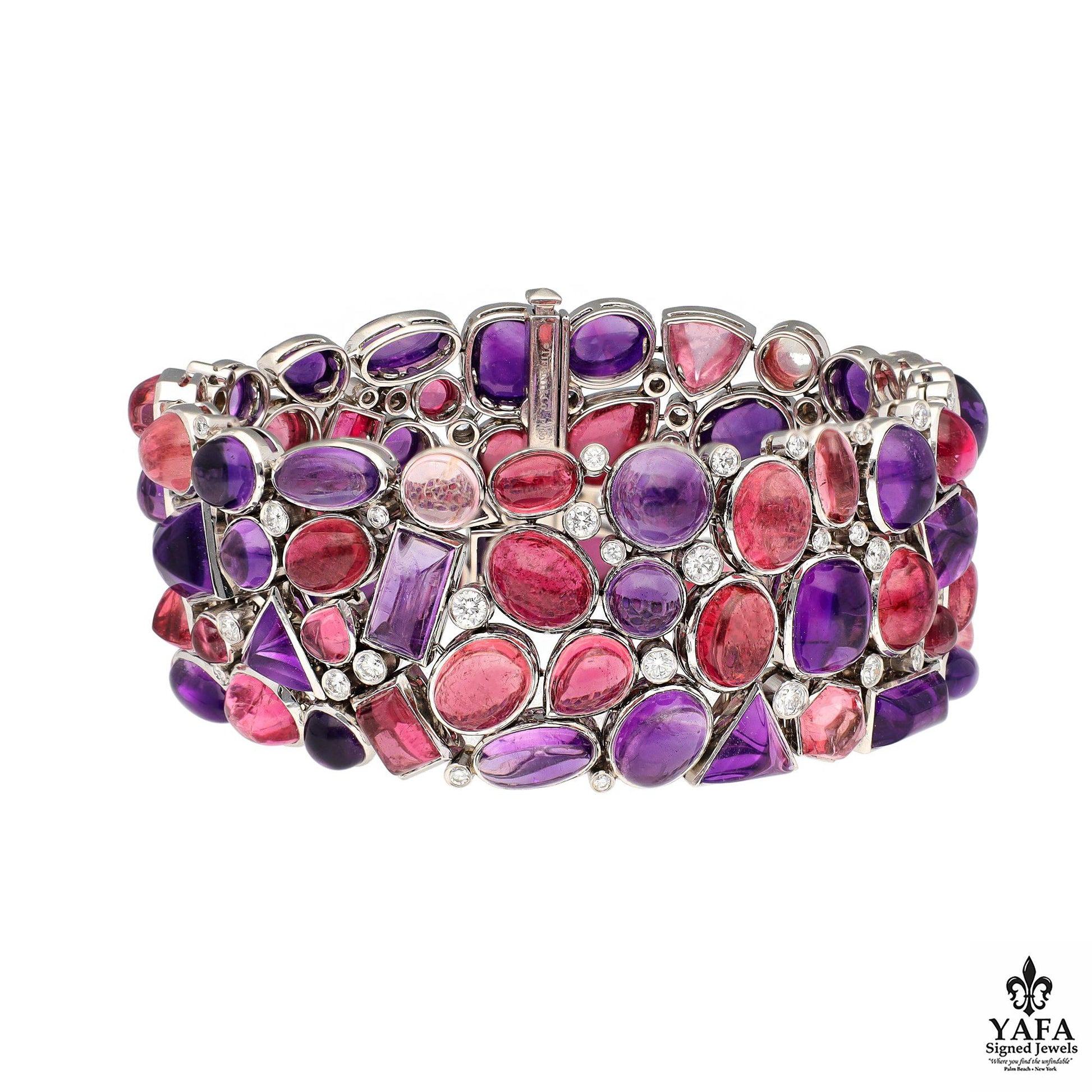 TIFFANY & CO. Cabochon Amethyst Tourmaline Bracelet