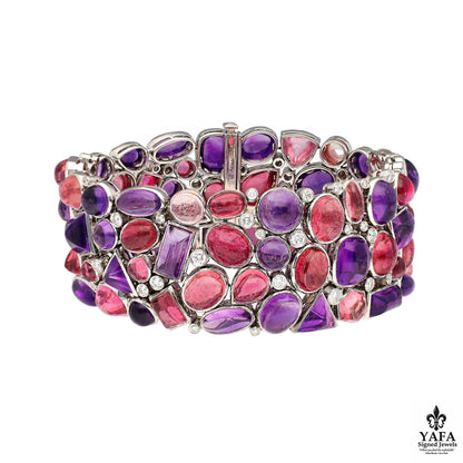 TIFFANY & CO. Cabochon Amethyst Tourmaline Bracelet