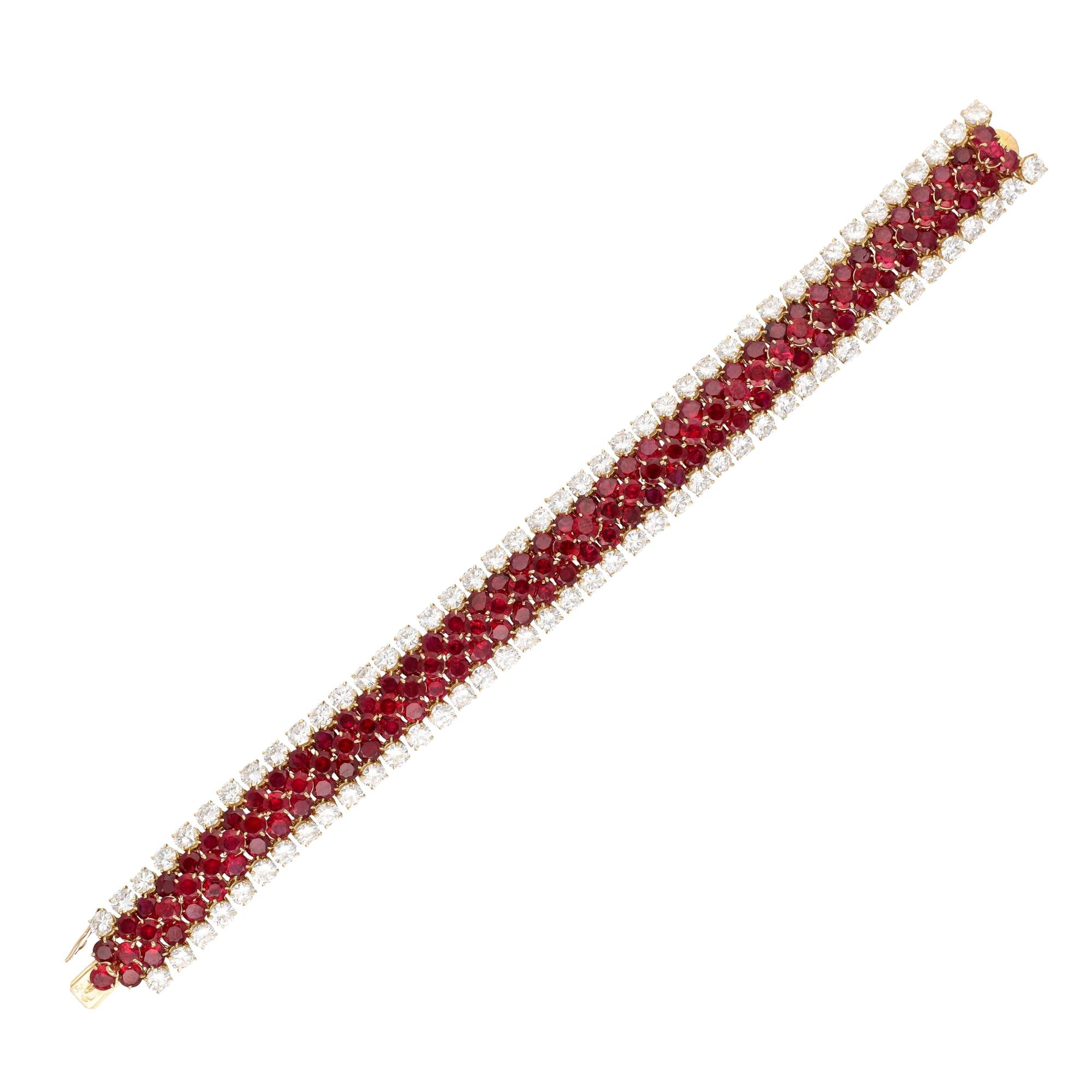 VAN CLEEF & ARPELS Ruby and Diamond Celebration Bracelet