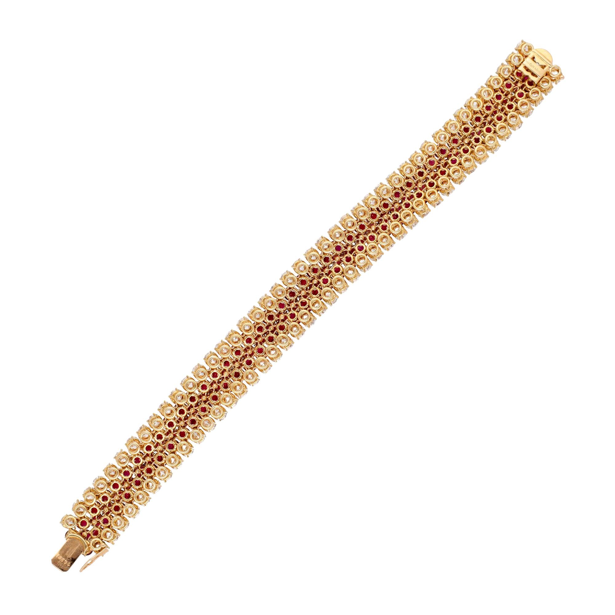 VAN CLEEF & ARPELS Ruby and Diamond Celebration Bracelet