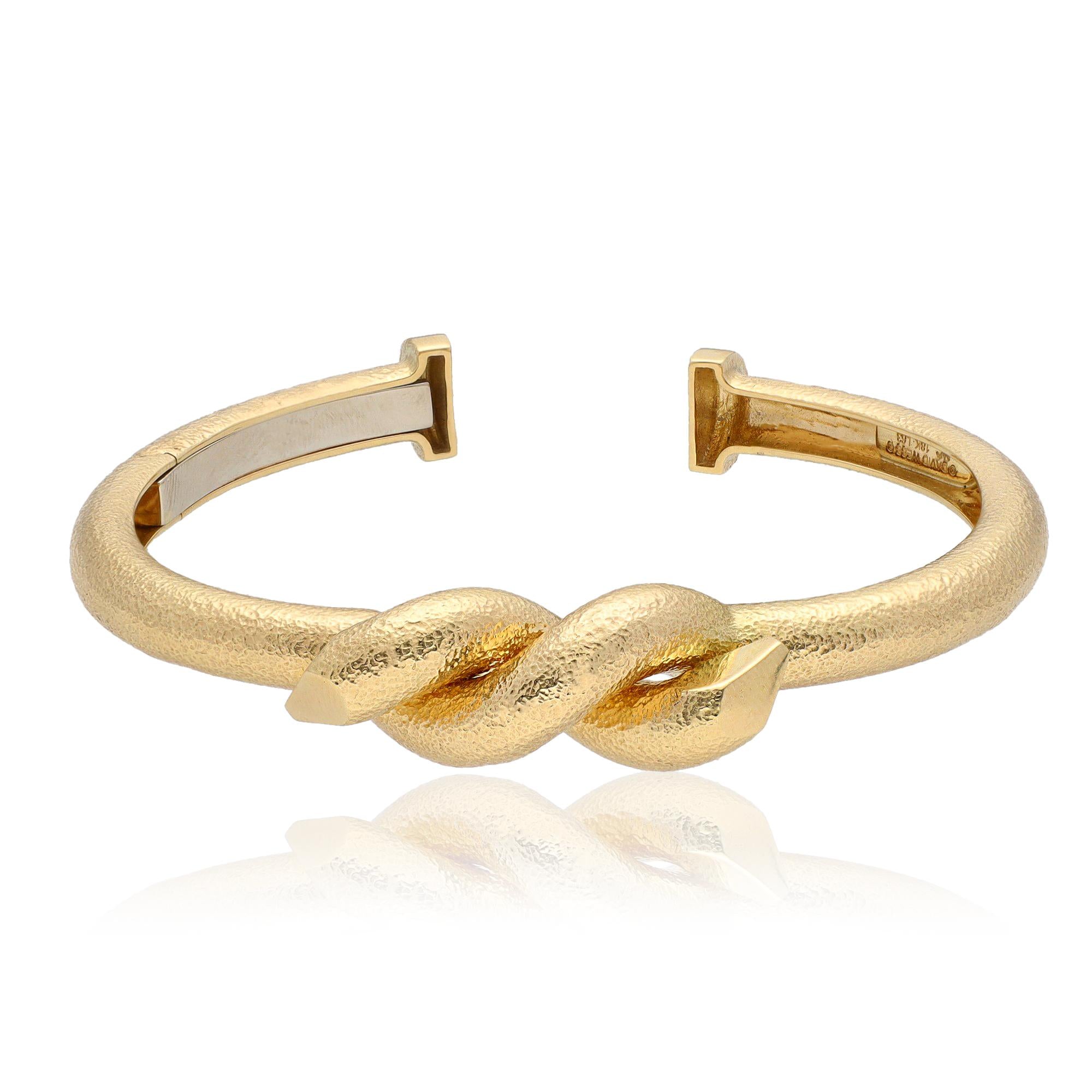 DAVID WEBB Twisted Nail Cuff Bracelet