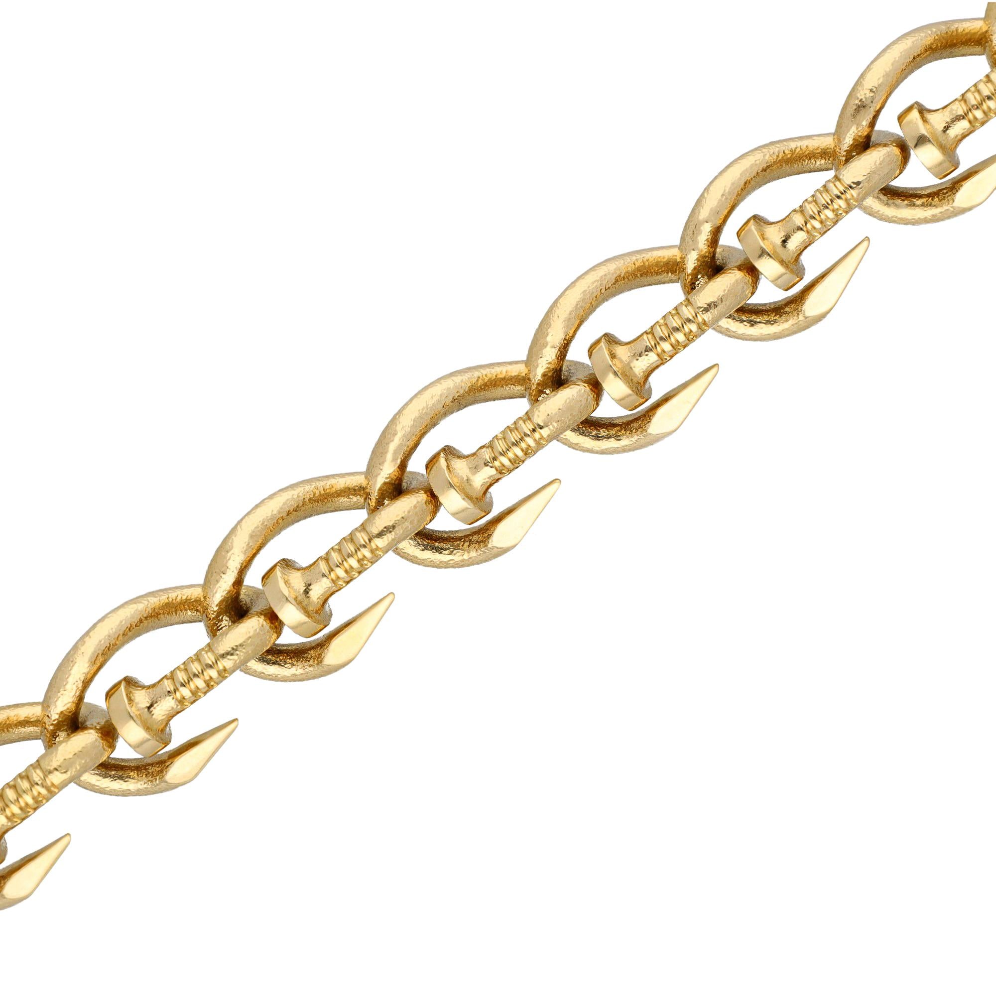 DAVID WEBB Bent Nail Link Bracelet