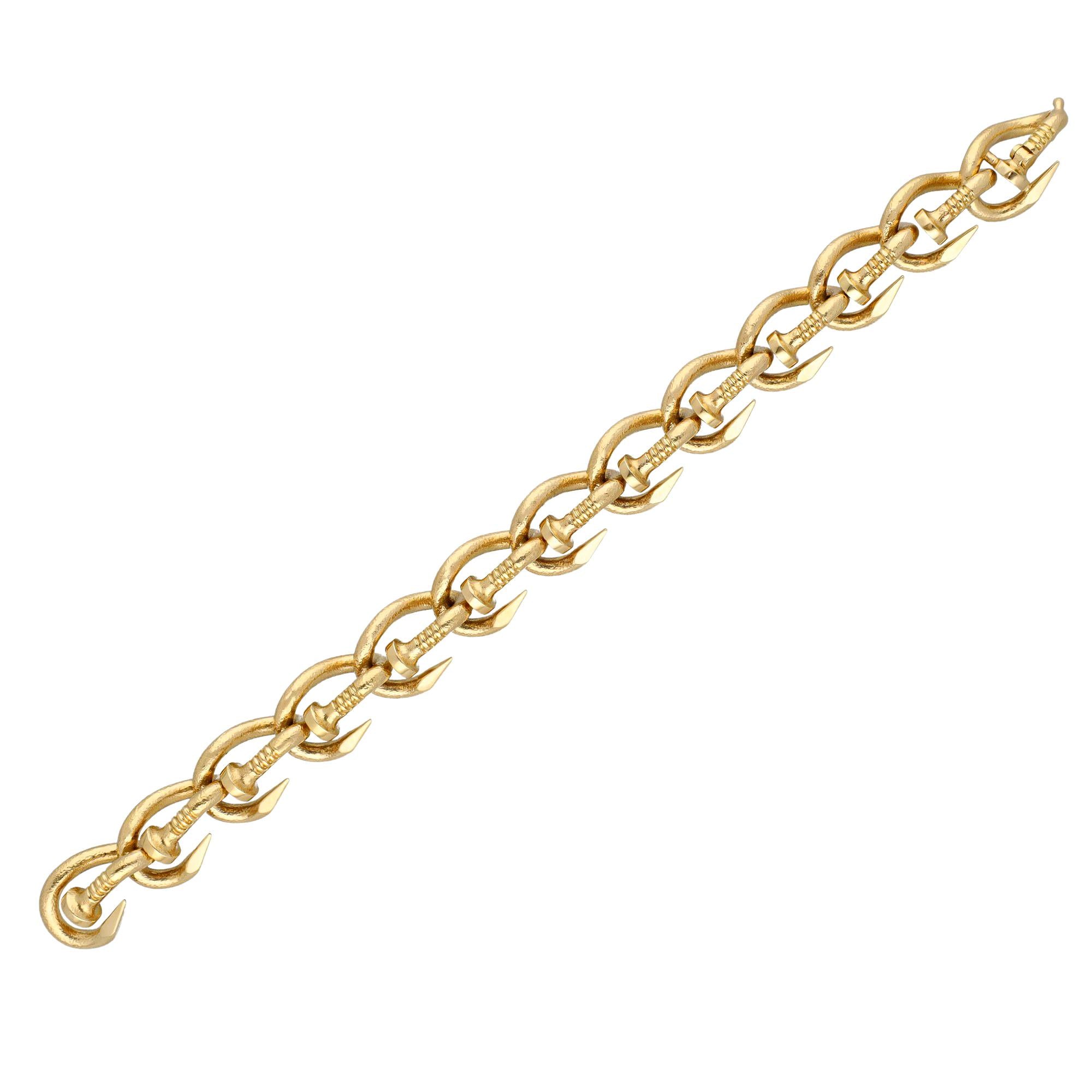 DAVID WEBB Bent Nail Link Bracelet