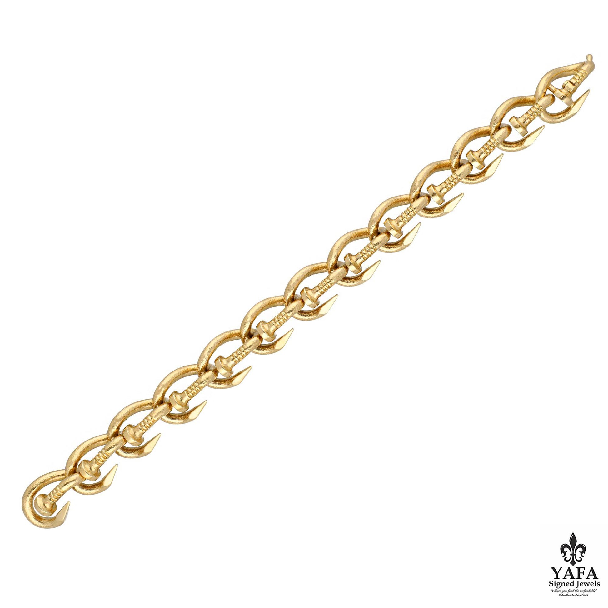 DAVID WEBB Bent Nail Link Bracelet