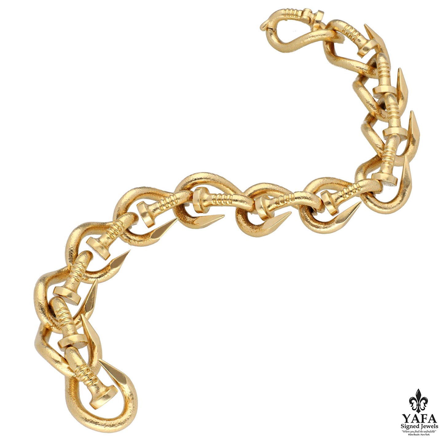 DAVID WEBB Bent Nail Link Bracelet