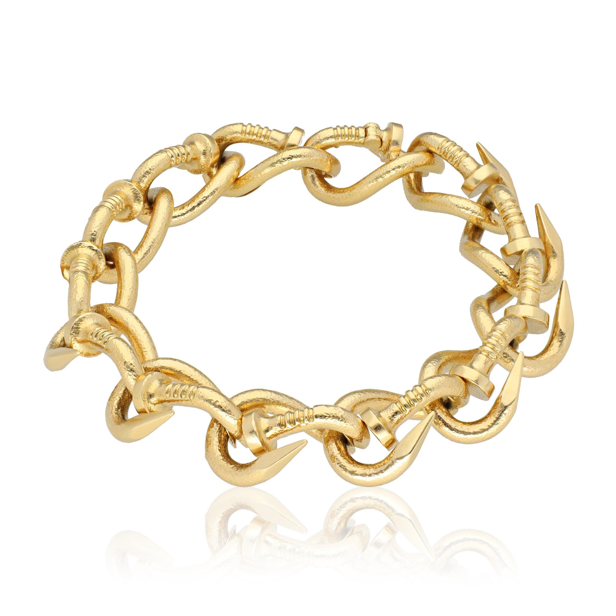 DAVID WEBB Bent Nail Link Bracelet