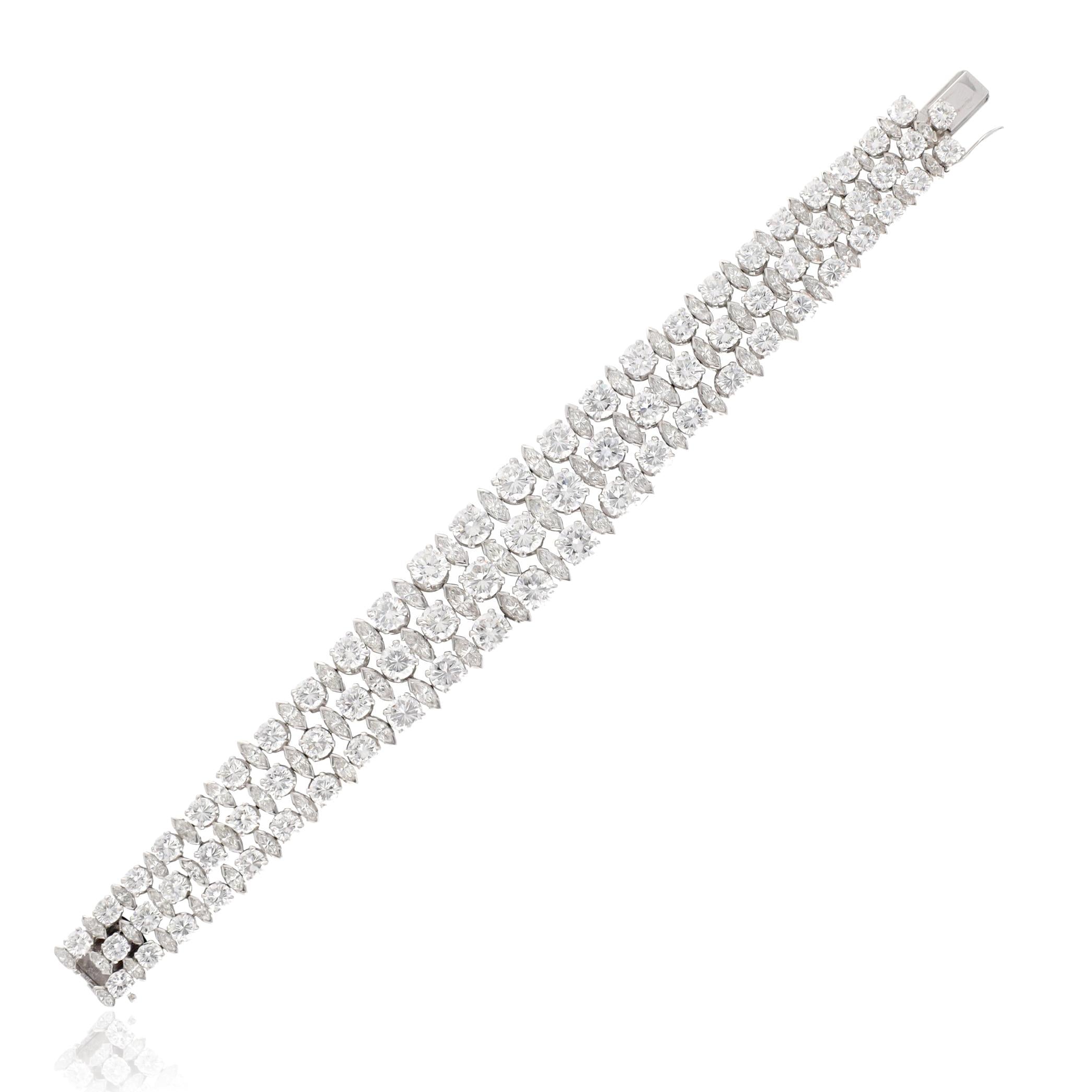 HARRY WINSTON 3 Row Diamond Bracelet