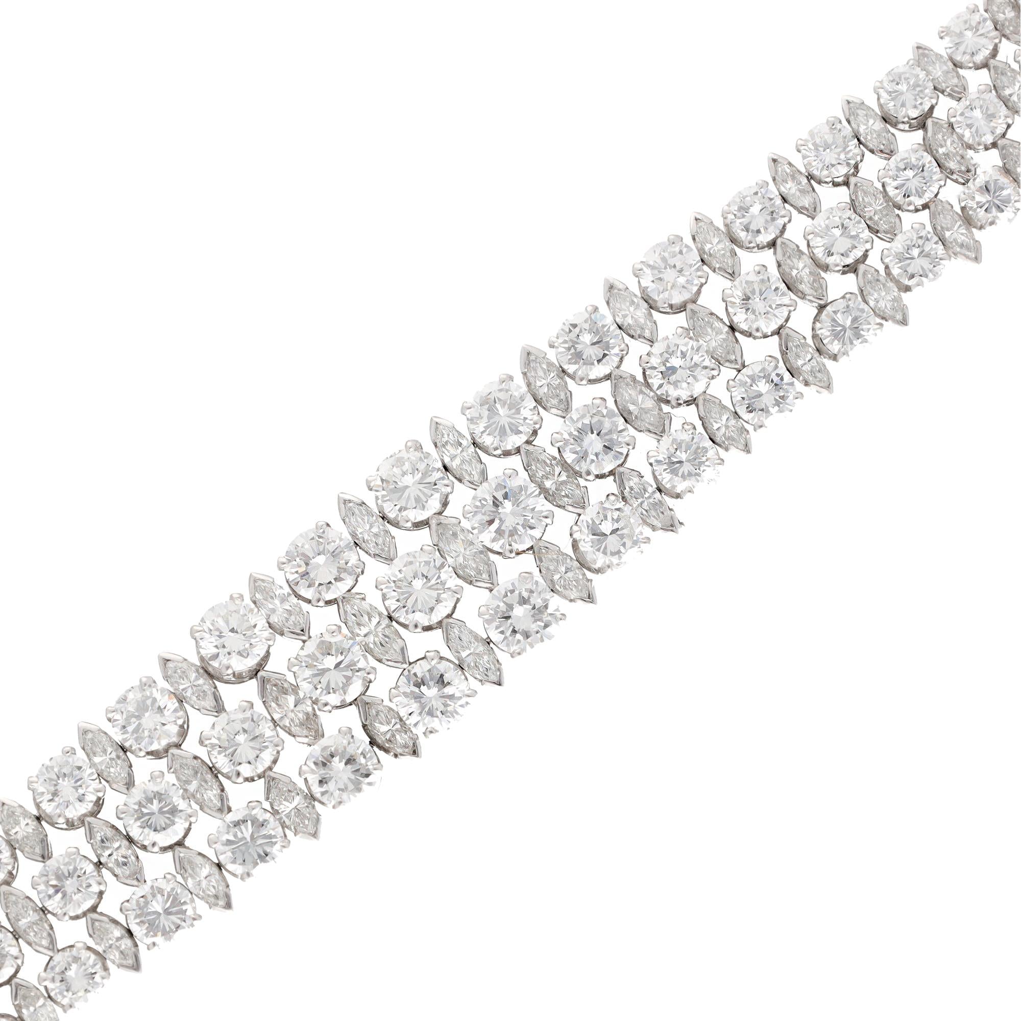 HARRY WINSTON 3 Row Diamond Bracelet