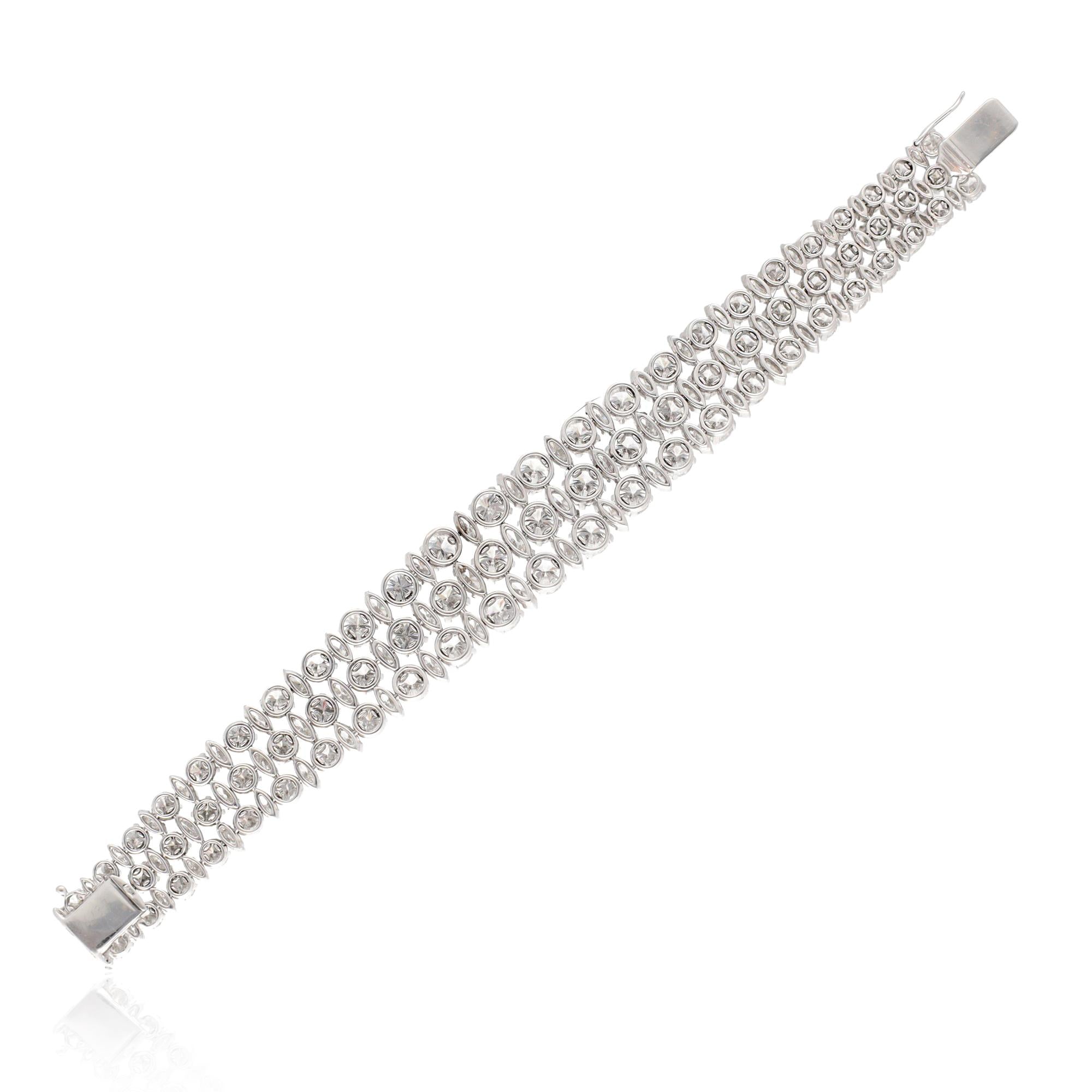 HARRY WINSTON 3 Row Diamond Bracelet