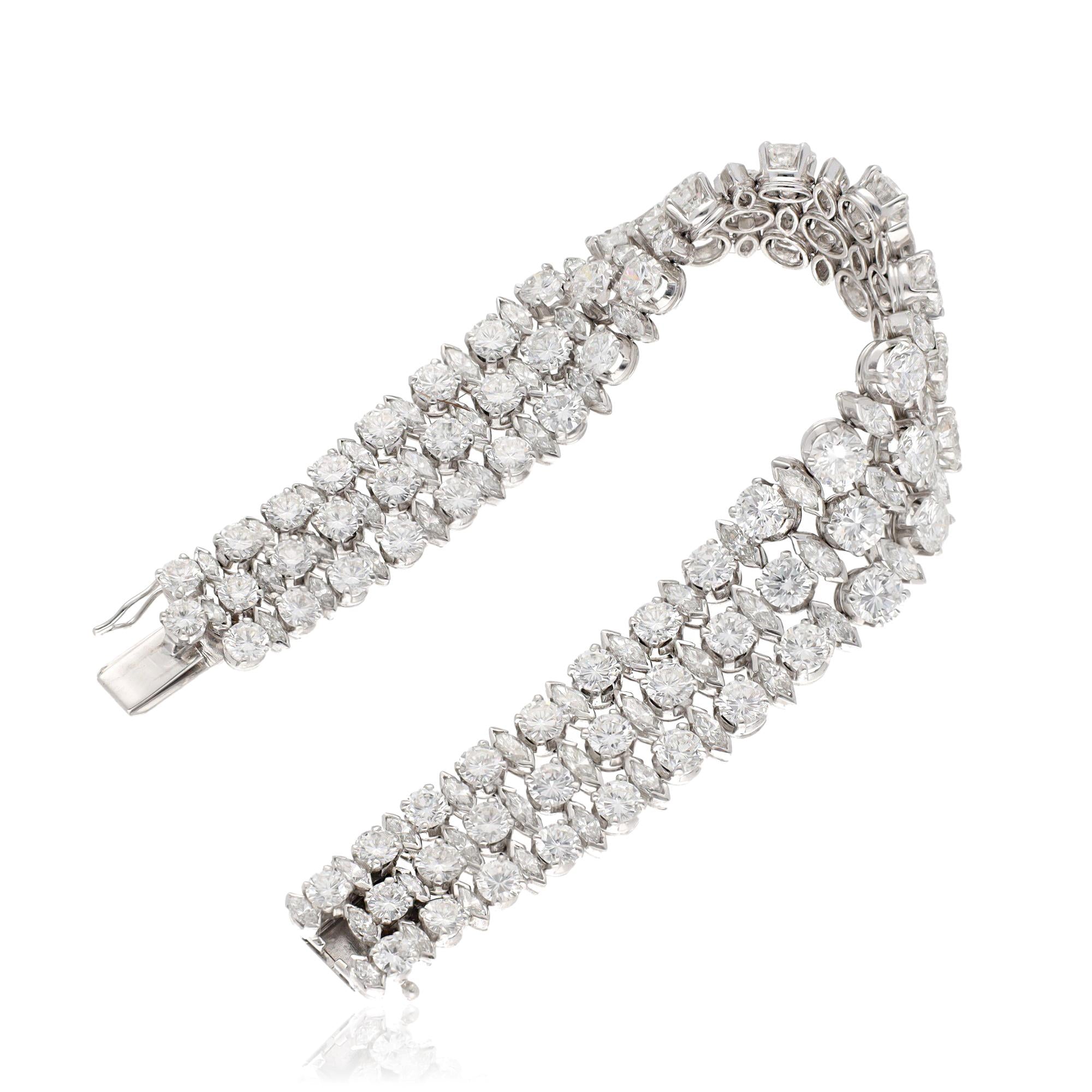 HARRY WINSTON 3 Row Diamond Bracelet