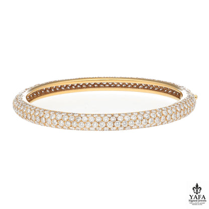 Cartier 18K Yellow Gold Diamond Pave Bangle Bracelet