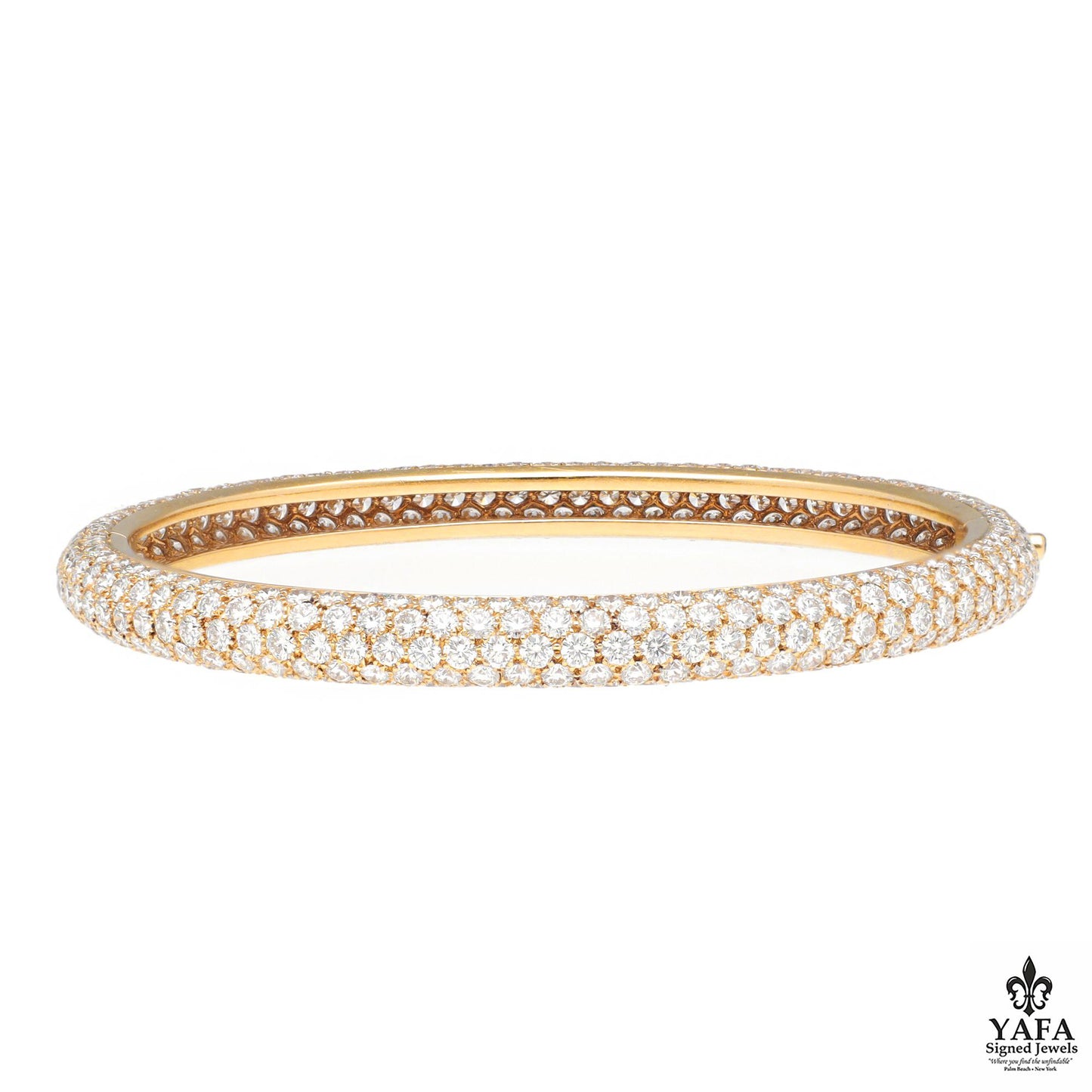 Cartier 18K Yellow Gold Diamond Pave Bangle Bracelet